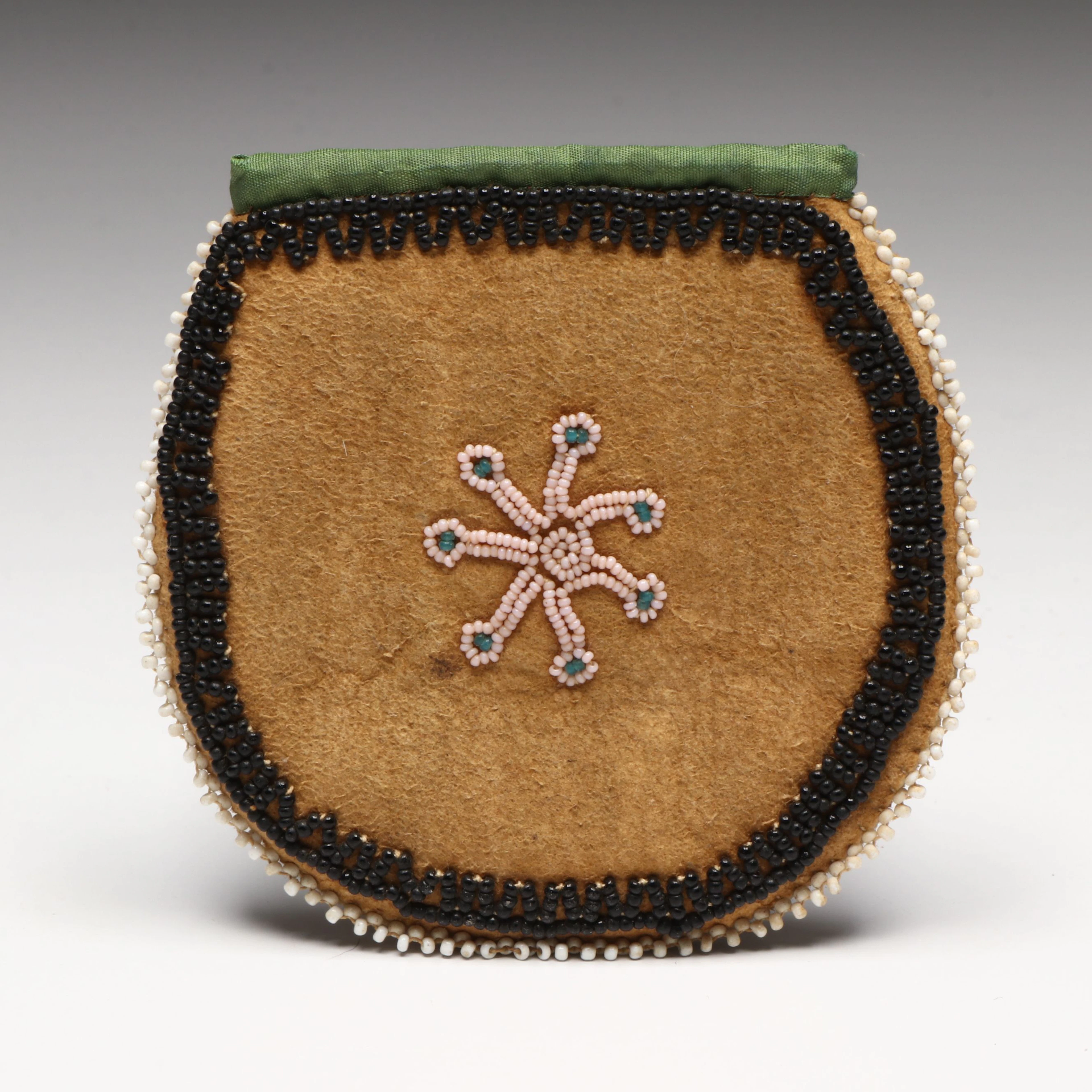 Antique Native American Beaded Pouch, Late 19th Century