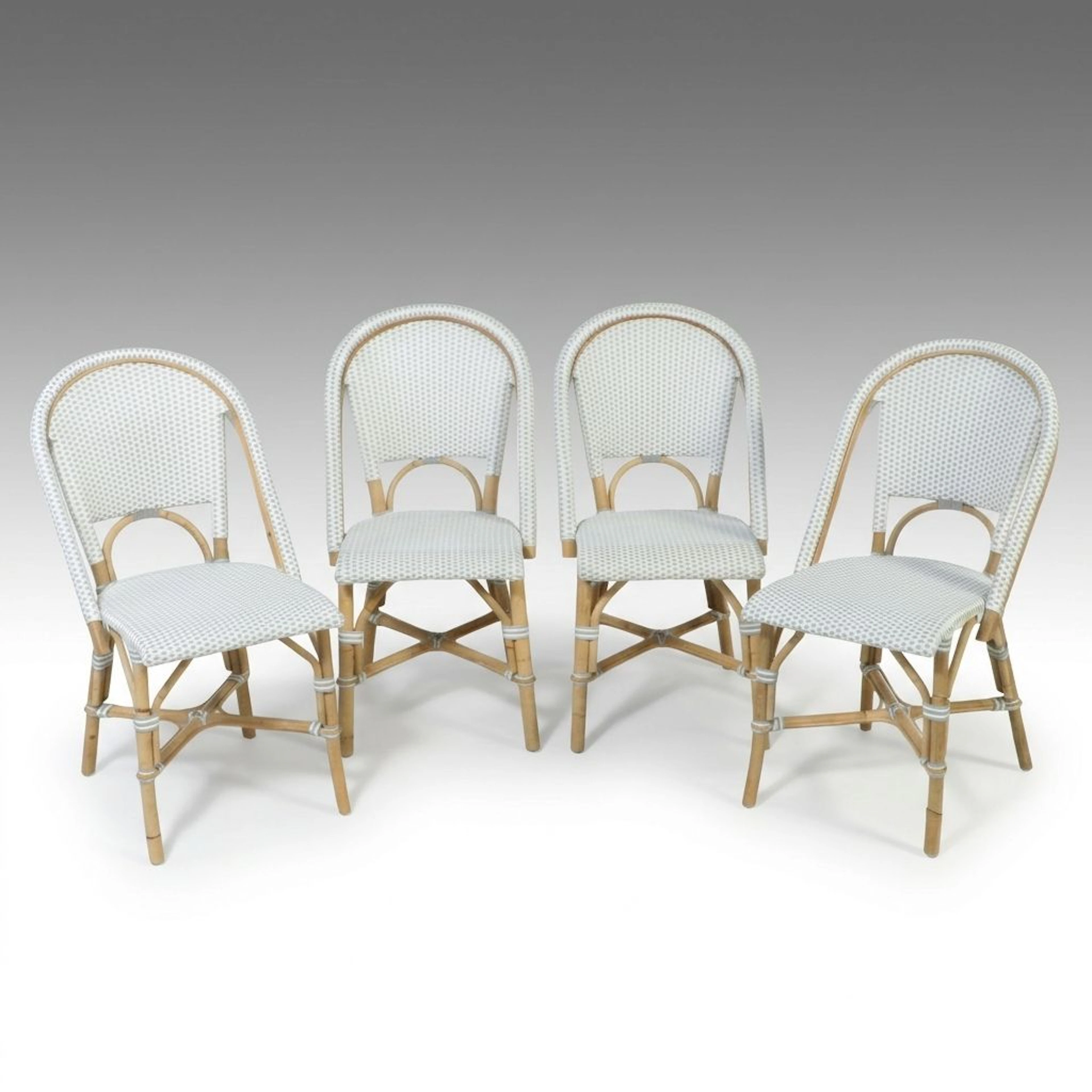 Set of Four Serena & Lily "Riviera" Rattan Dining Chairs