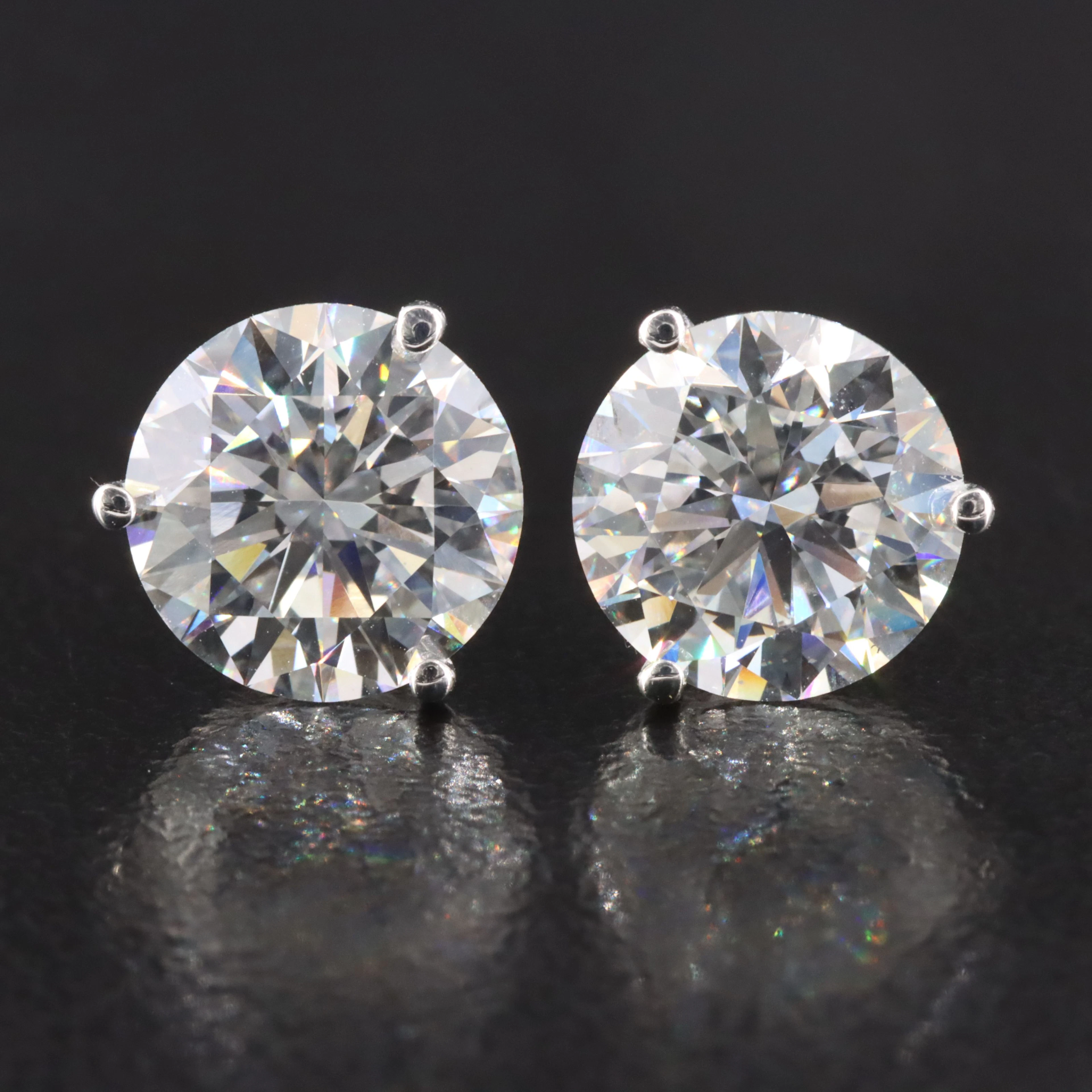 14K 4.20 CTW Lab Grown Diamond Solitaire Earrings with IGI Reports