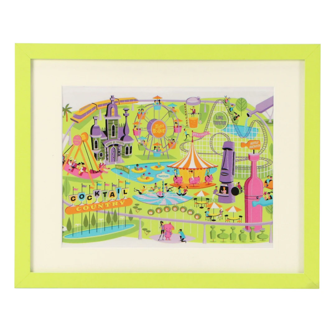 After Josh "Shag" Agle MCM Atomic Style Giclée "Cocktail Country," 21st Century