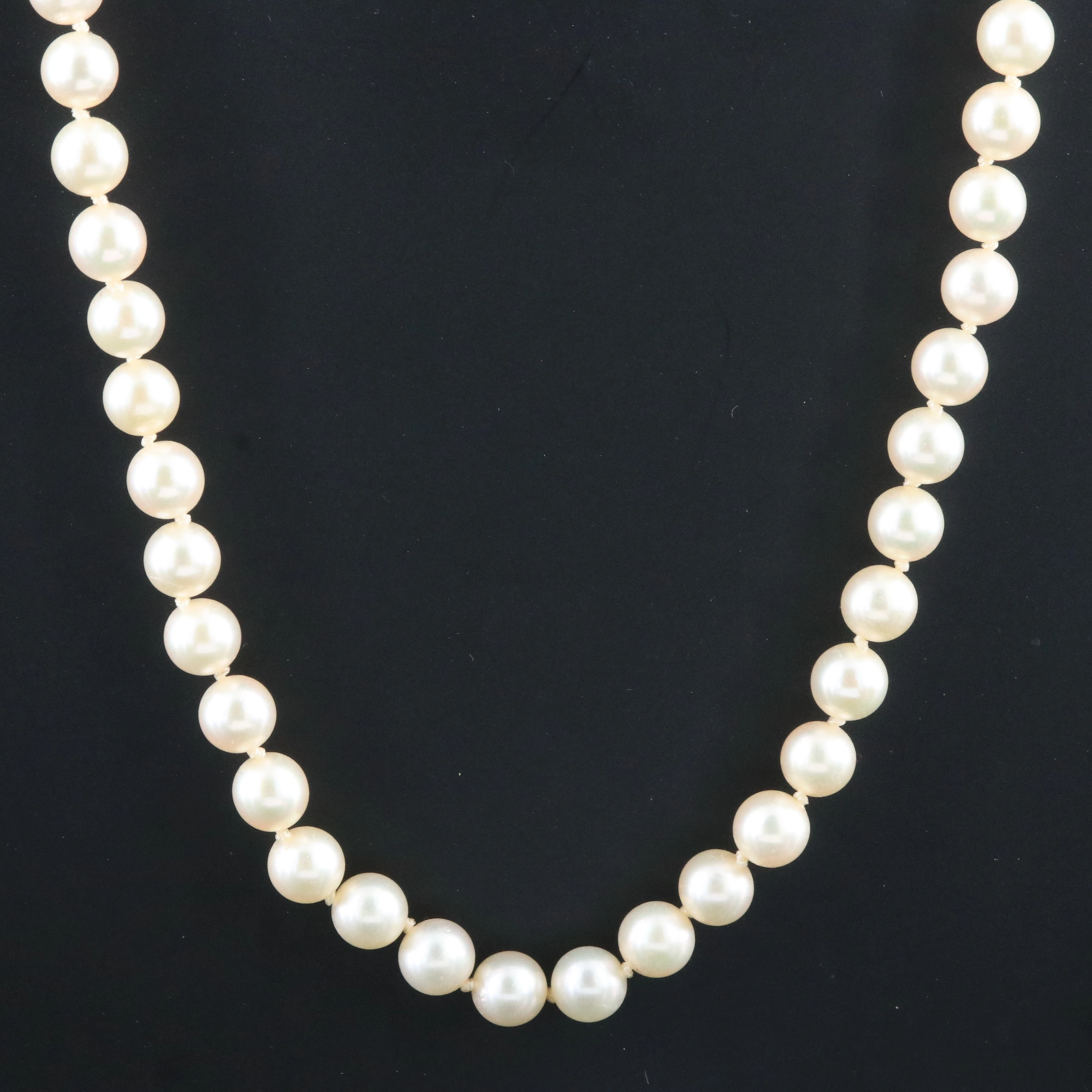 Mikimoto Matinee Length Pearl Necklace with an 18K Clasp