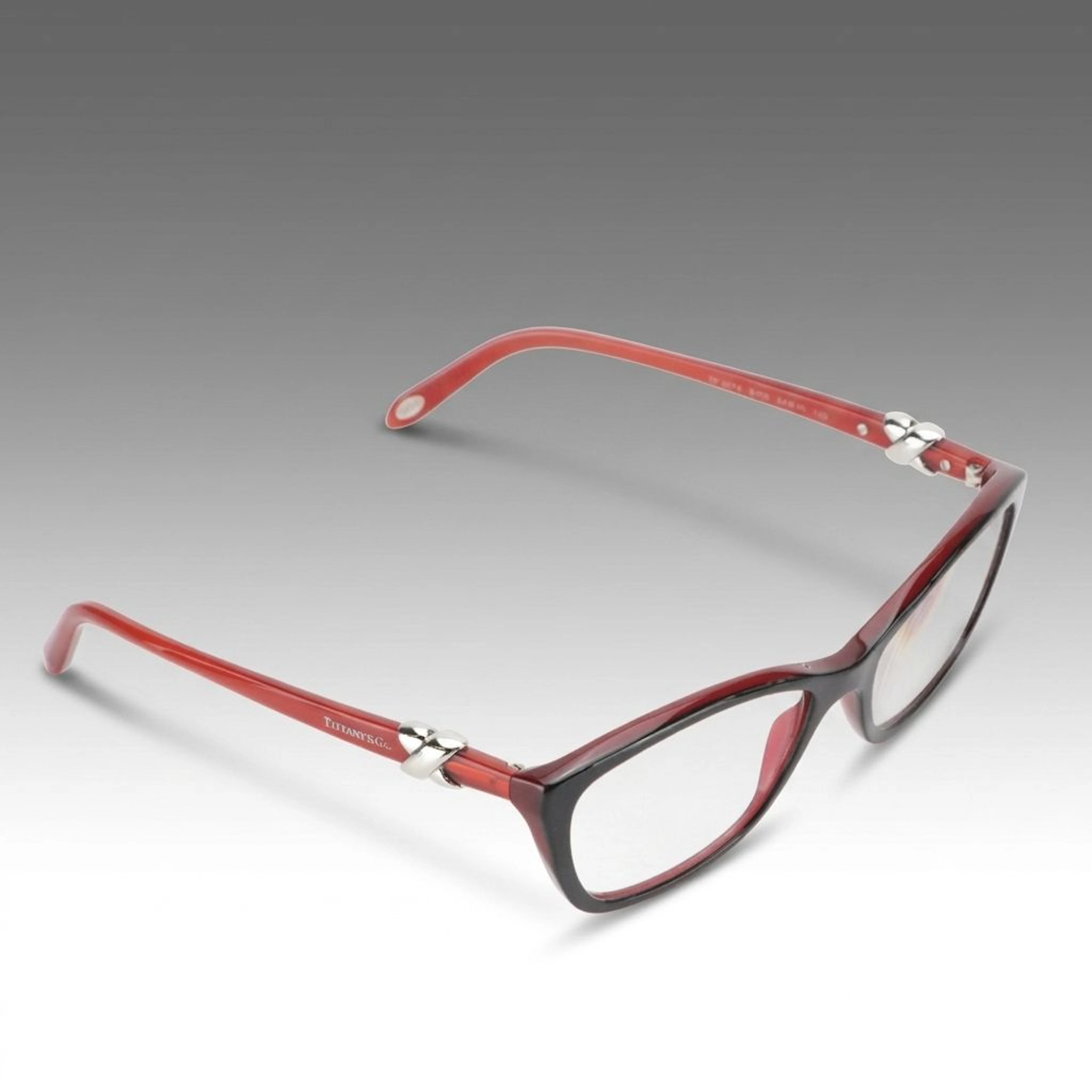 Tiffany & Co. TF 2047 8156 Red Rectangular Cat Eye Prescription Glasses in Case