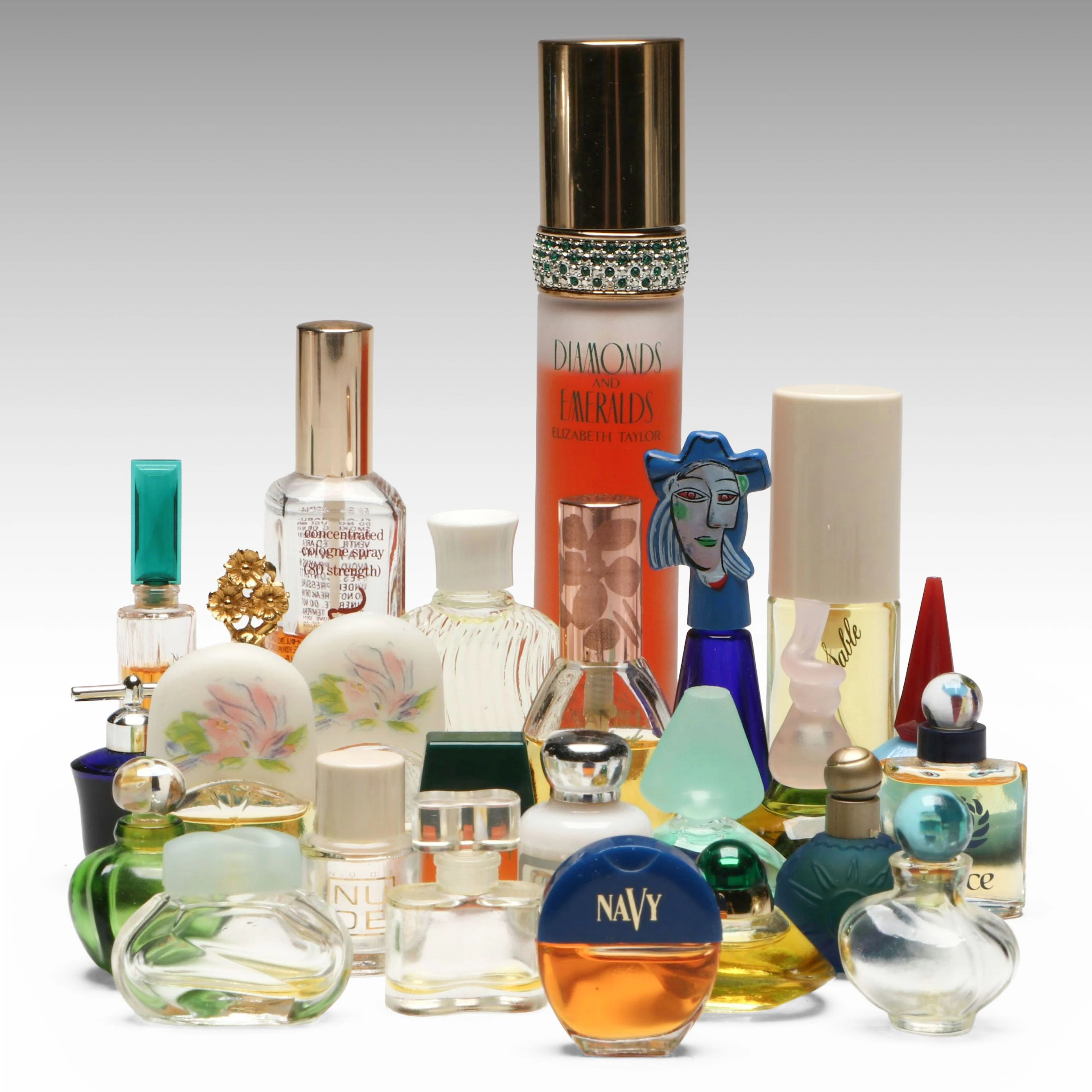 Elizabeth Taylor "Diamonds and Emeralds" with More Vintage Perfume Bottles
