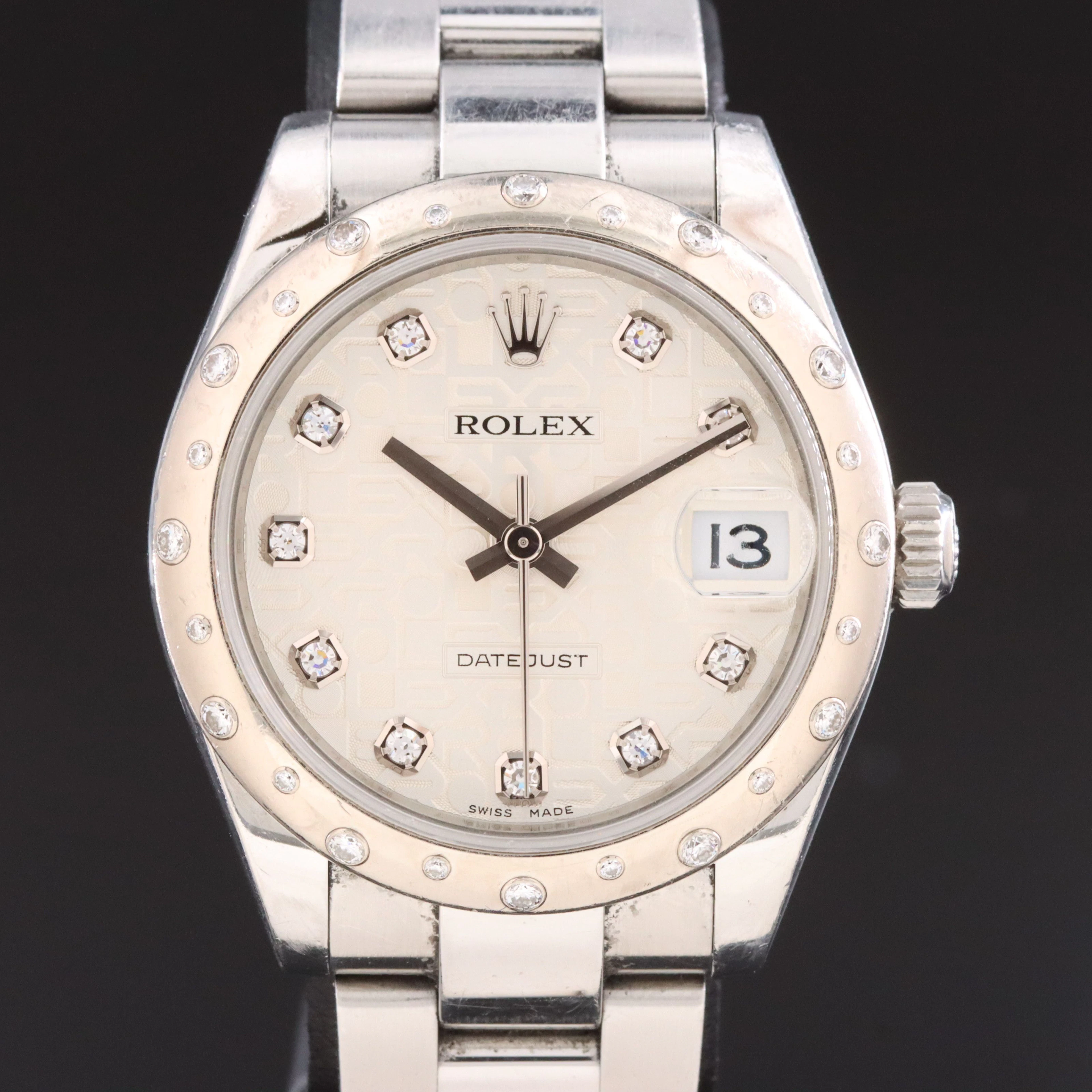 Rolex Datejust 31 Rolesor Factory Diamond Dial and Bezel Watch