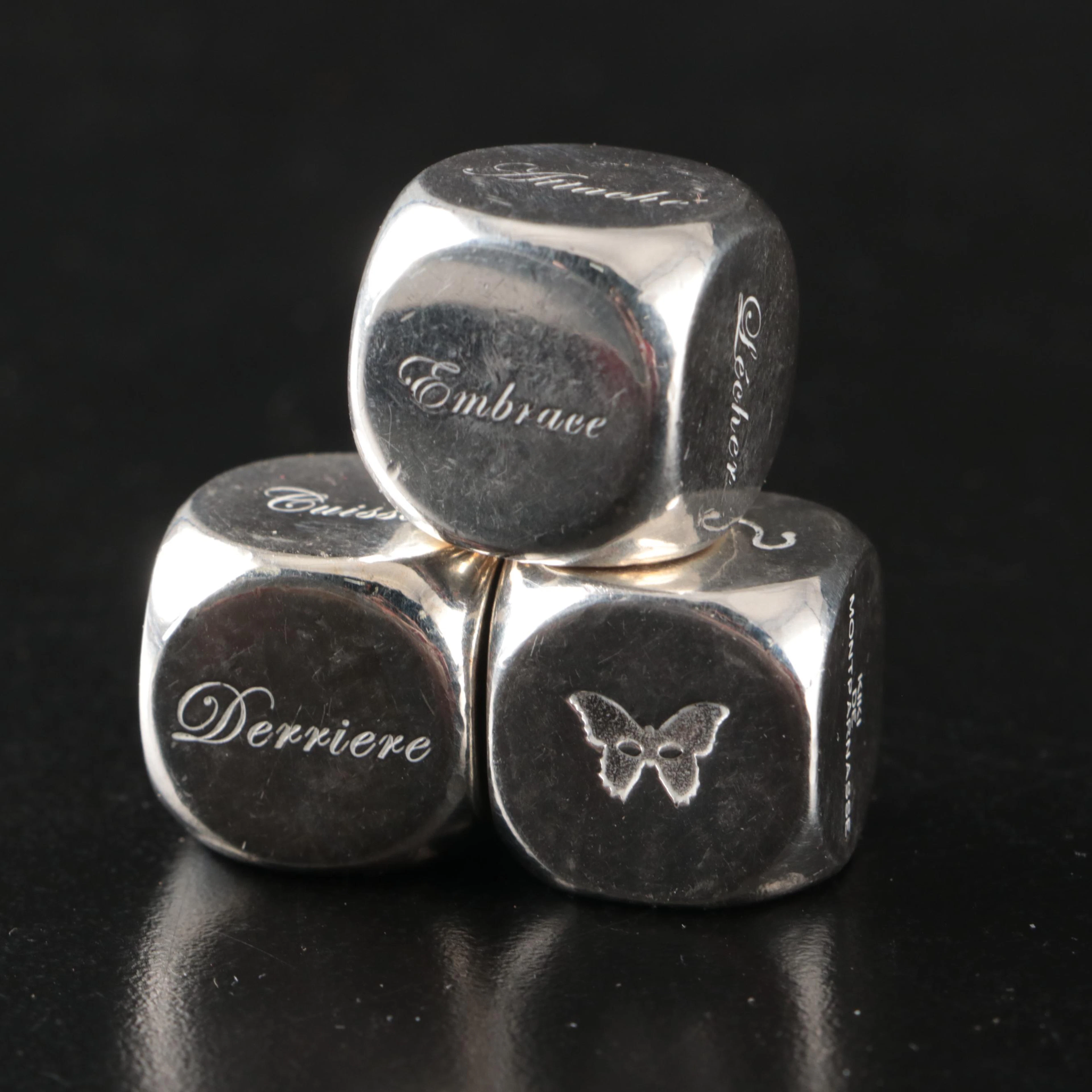 Kiki de Montparnasse Sterling Silver "Joue Avec Moi" French Dice Set