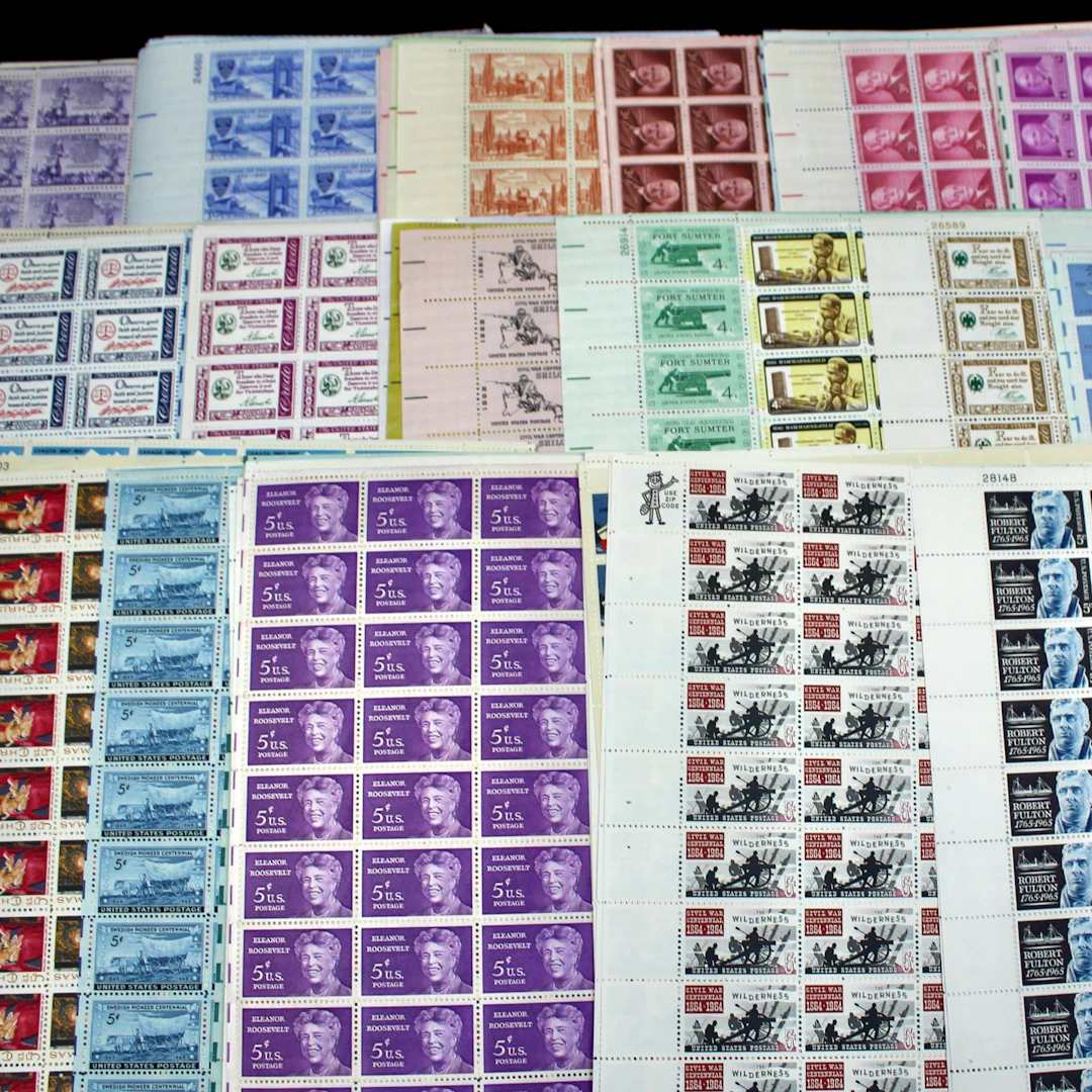 140 U.S. Postage Stamp Sheets, 1940s-1960s