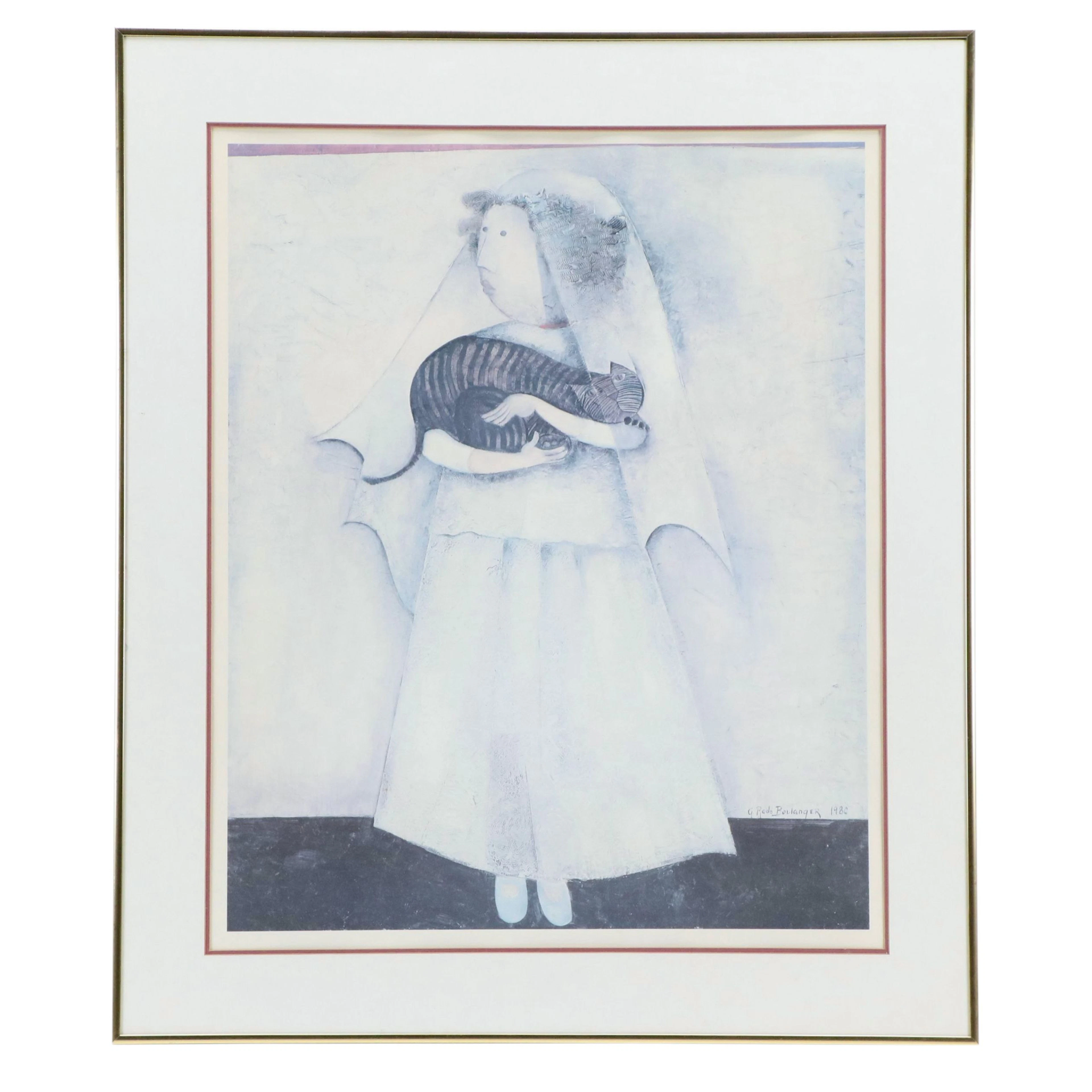 After Graciela Rodo Boulanger Offset Lithograph "Le Chat de la Mariee," c. 1980