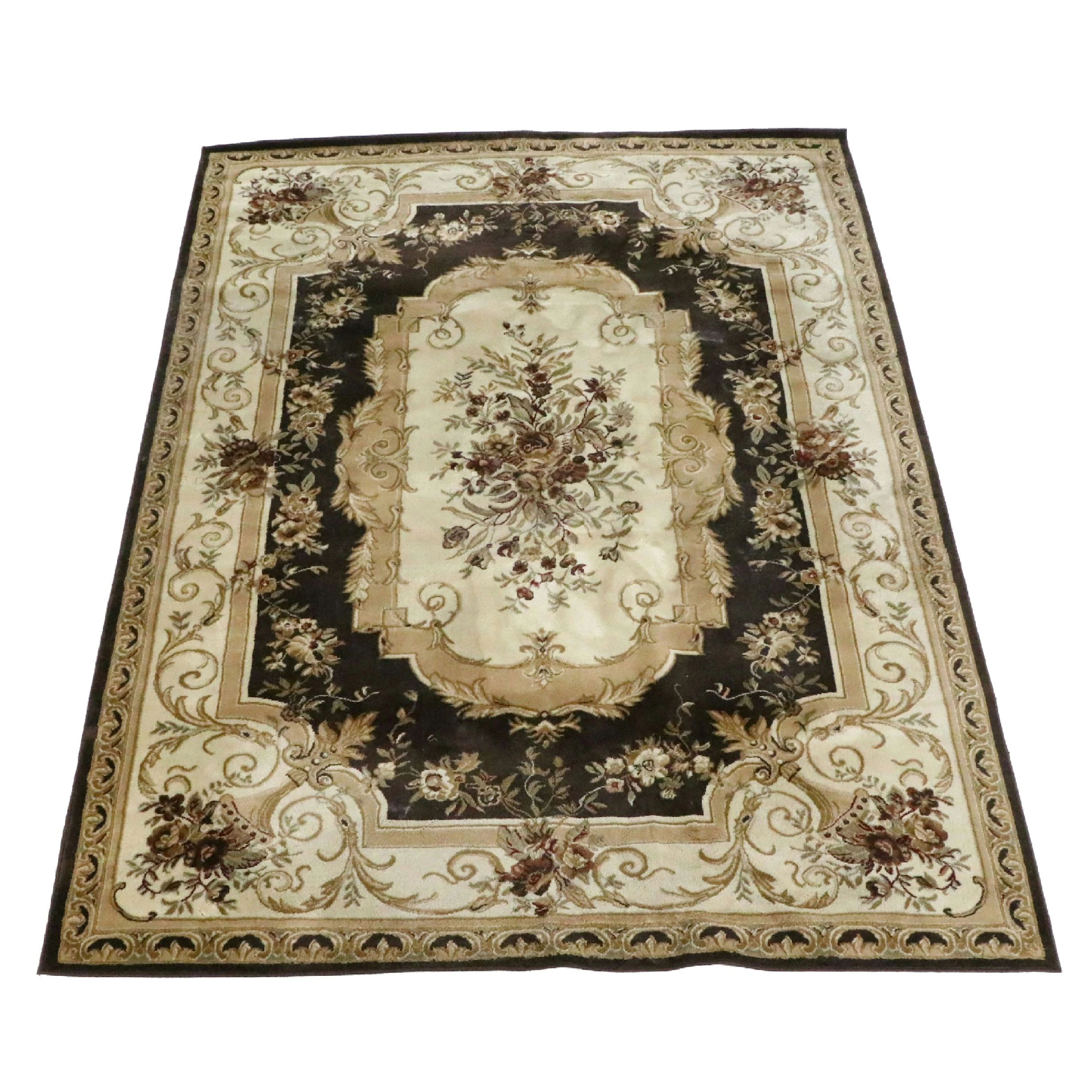 7'9 x 10'10 Power Loomed Aubusson Style Area Rug
