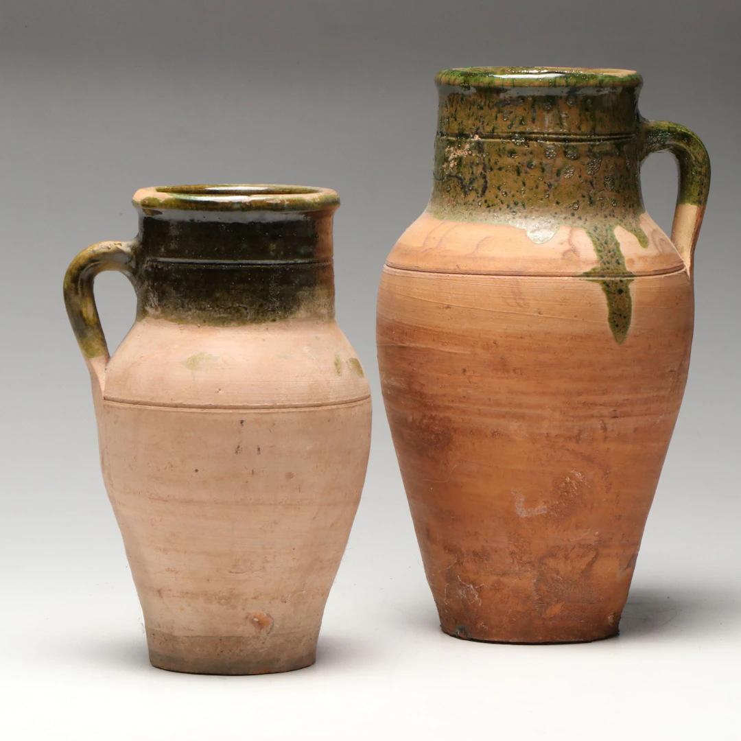 Handcrafted Wheel Thrown Drip Glaze Art Pottery Pitchers