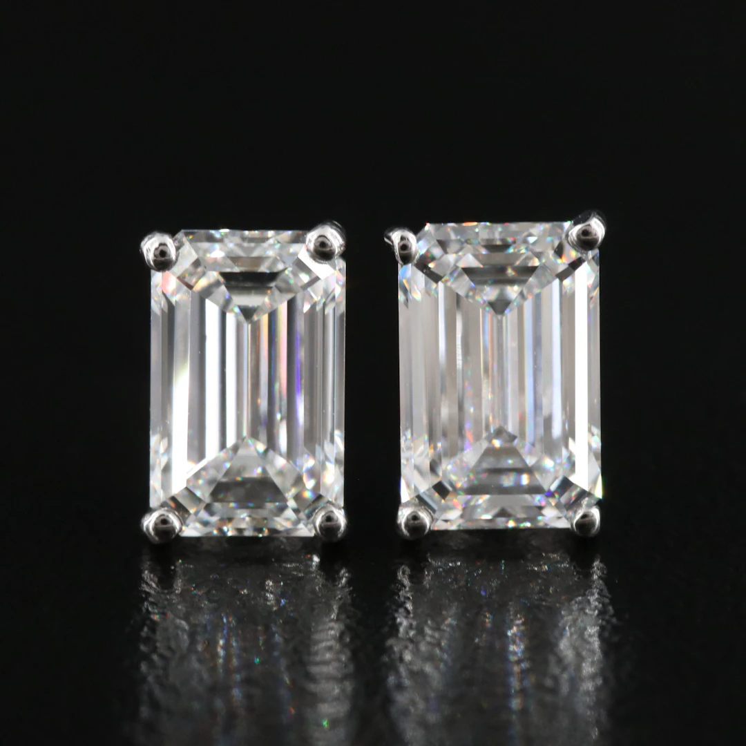 14K 3.10 CTW Lab Grown Diamond Earrings with IGI Reports