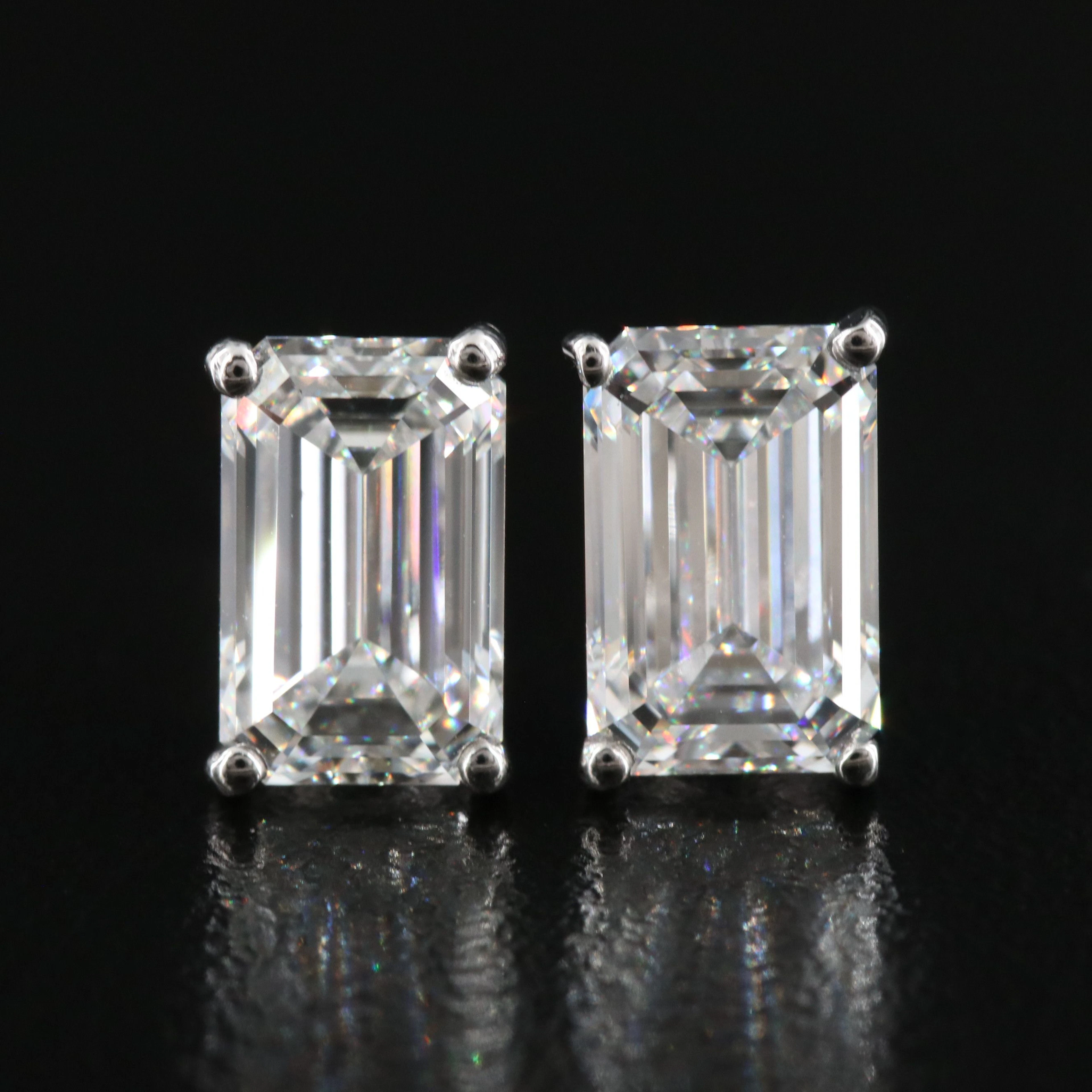 14K 3.10 CTW Lab Grown Diamond Earrings with IGI Reports