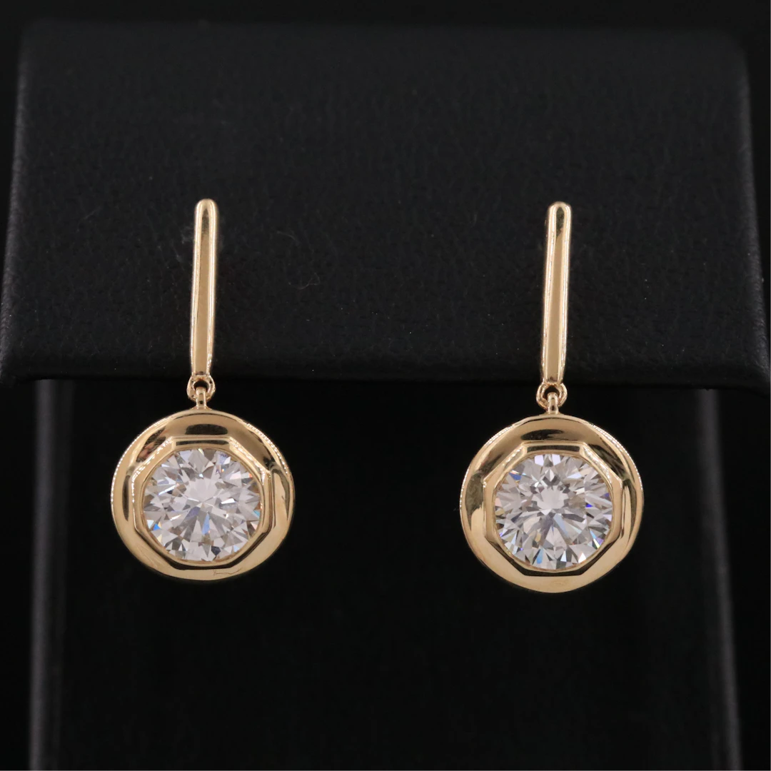 14K 1.98 CTW Lab Grown Diamond Drop Earrings with IGI Reports