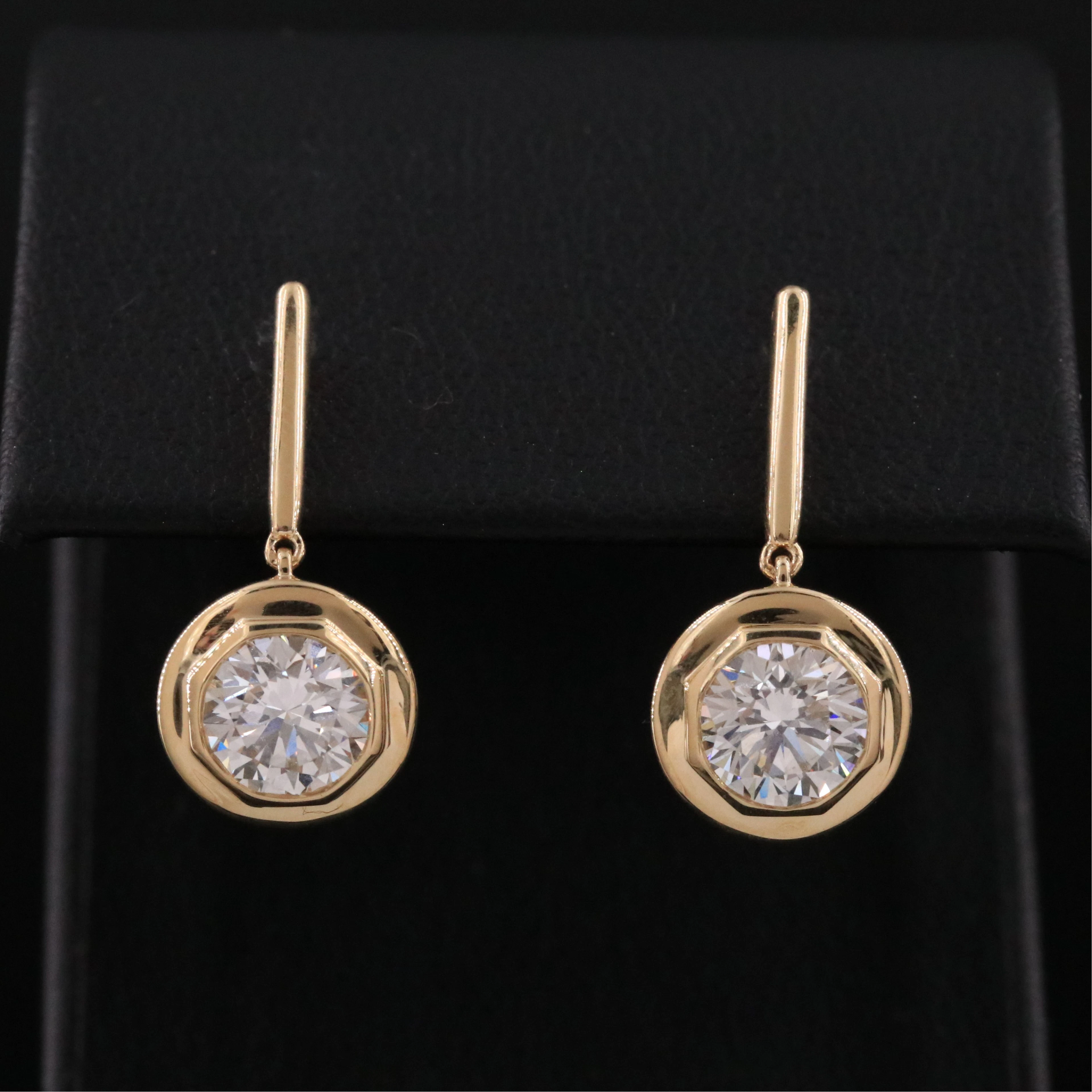 14K 1.98 CTW Lab Grown Diamond Drop Earrings with IGI Reports