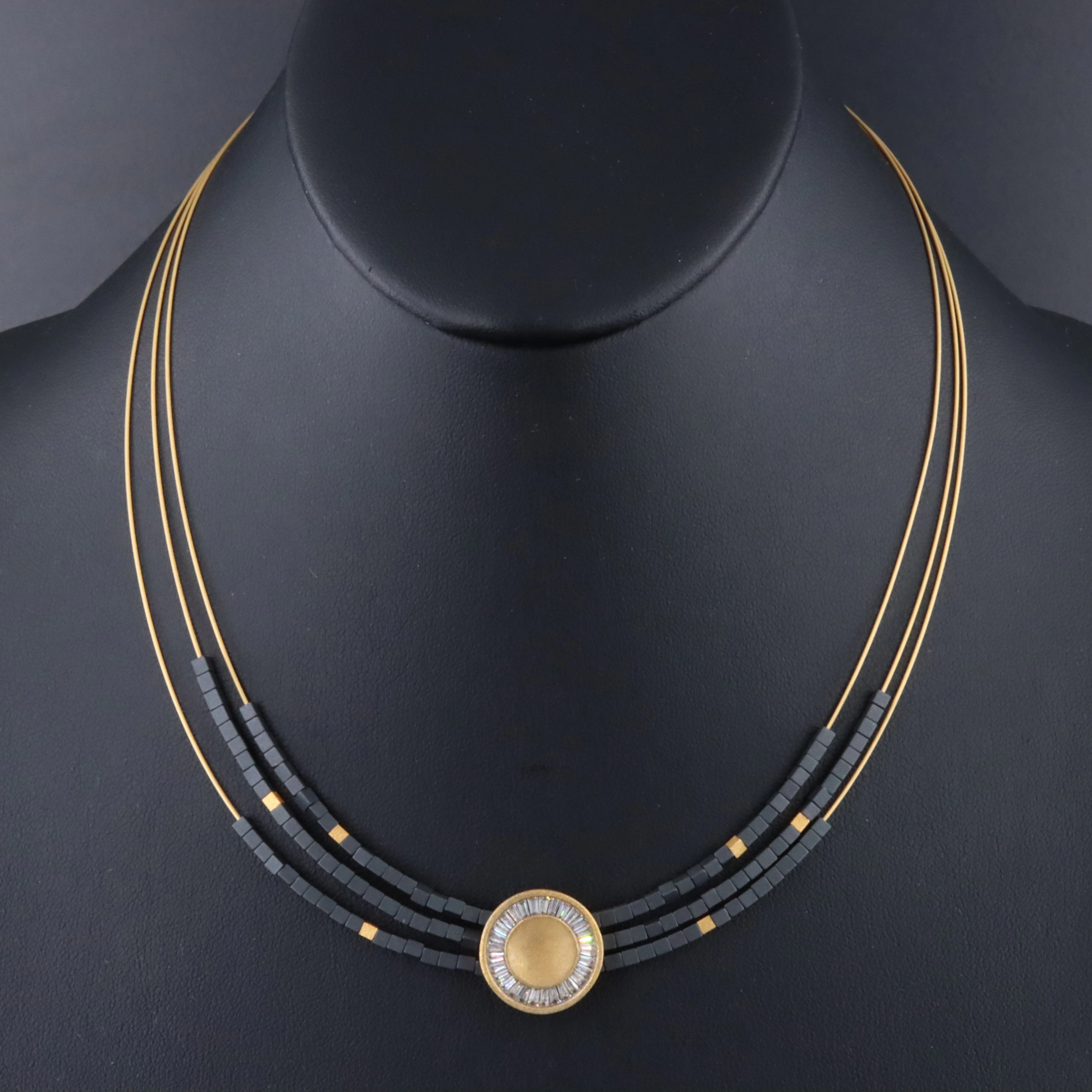 Bernd Wolf Gold Vermeil CZ and Hematite Necklace