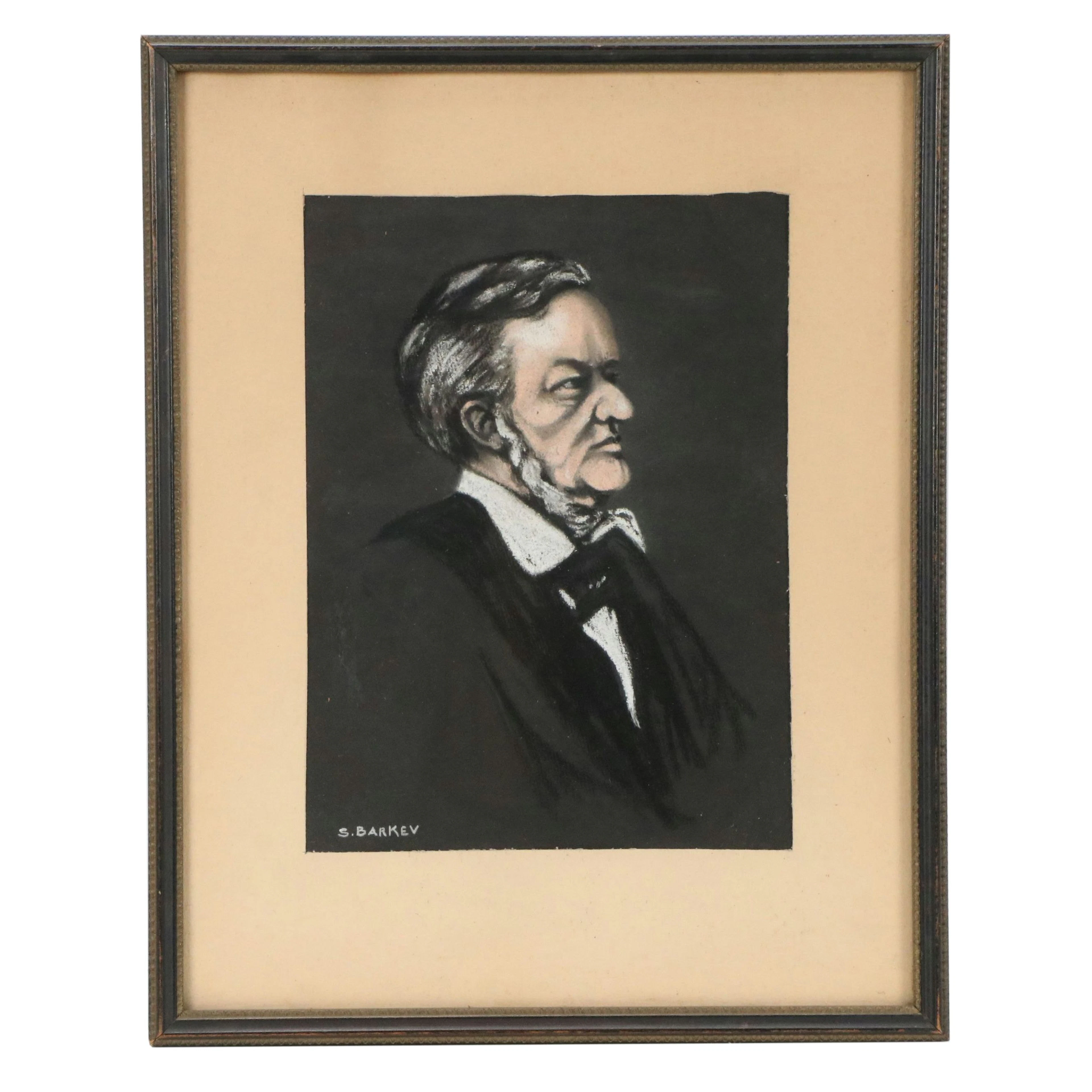 S. Barkev Chalk Pastel Drawing of Richard Wagner, 20th Century