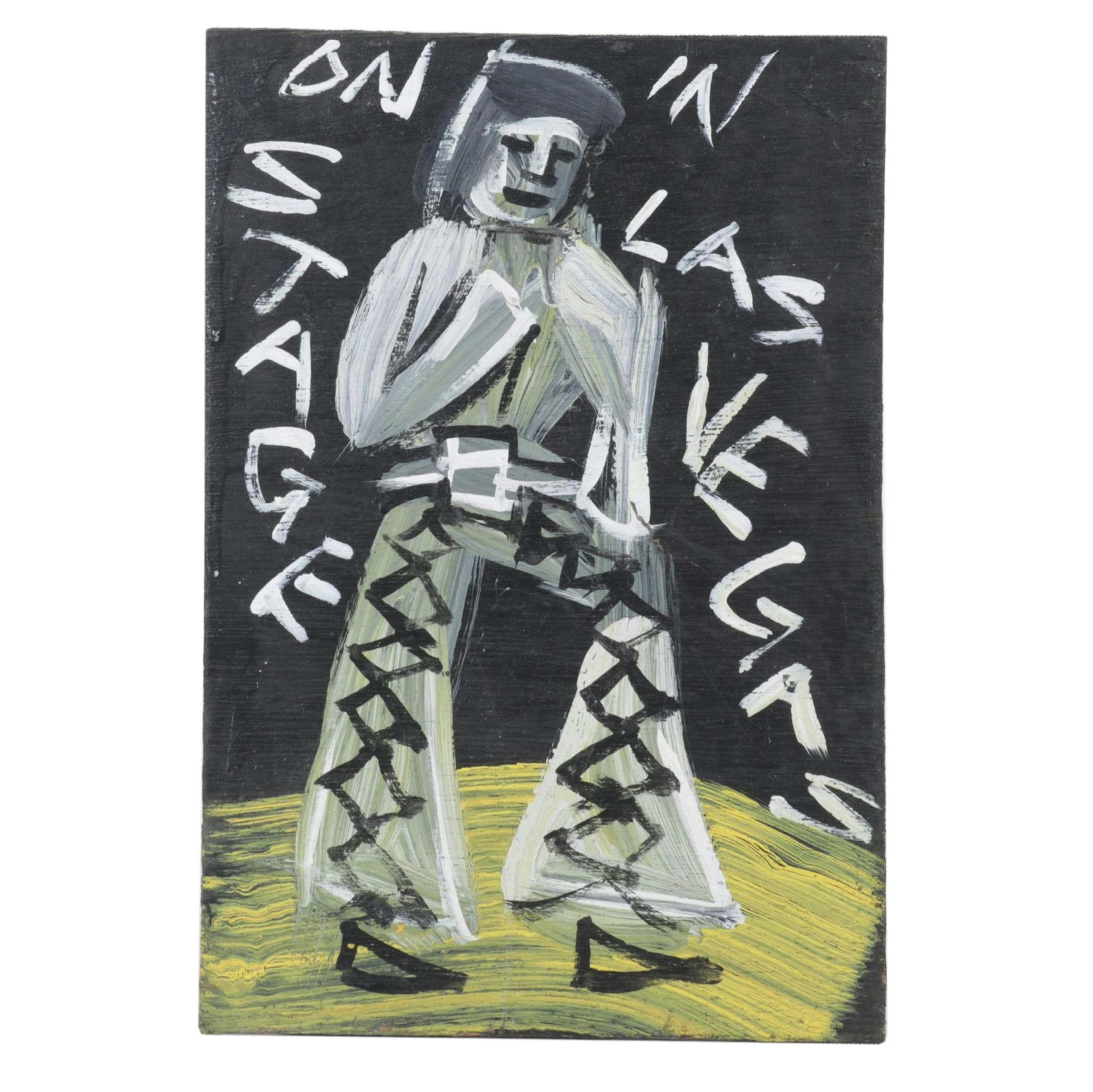 "On Stage in Las Vegas" Acrylic Painting, Late 20th to Early 21st Century