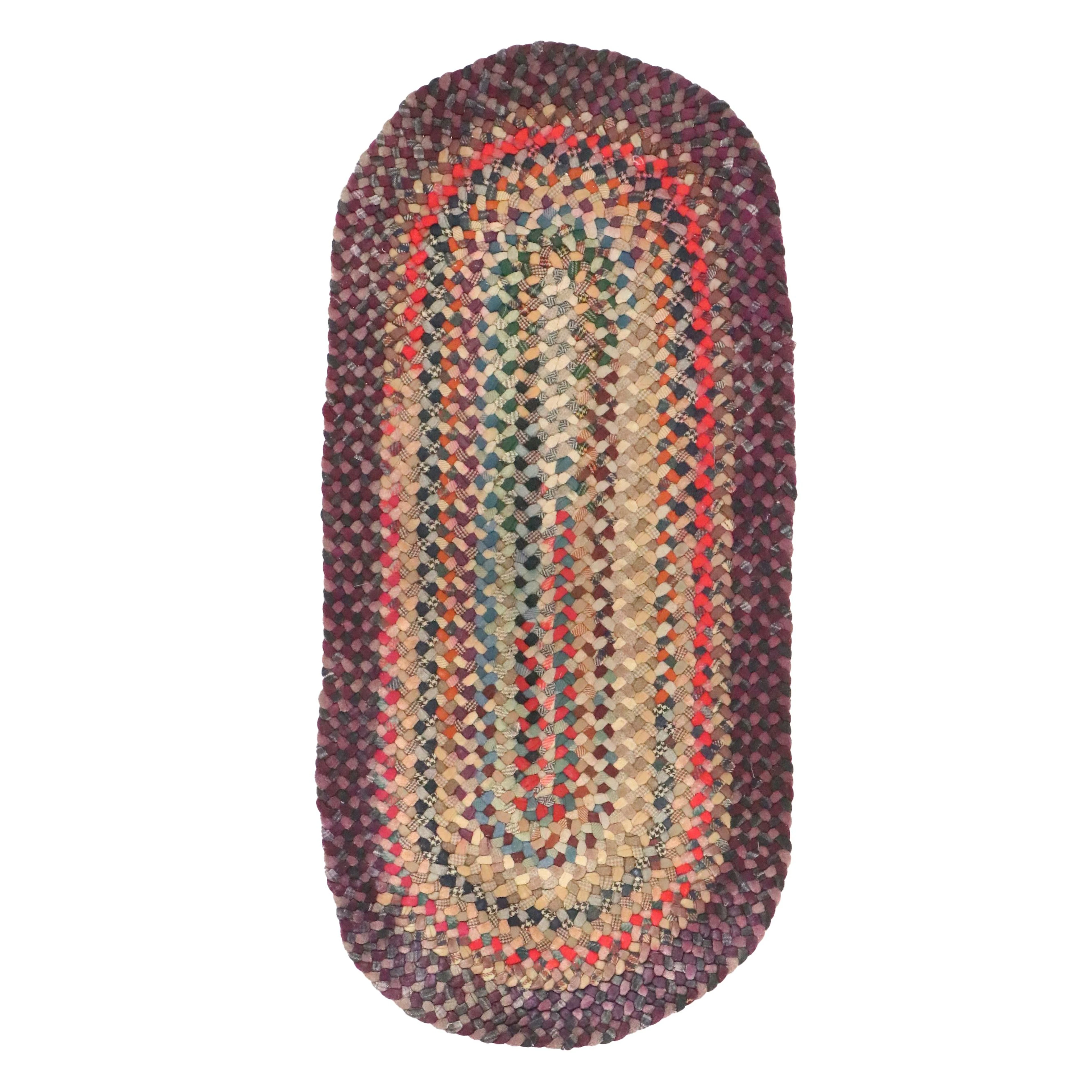 2'4 x 4'6 Oval Handmade Braided Accent Rug