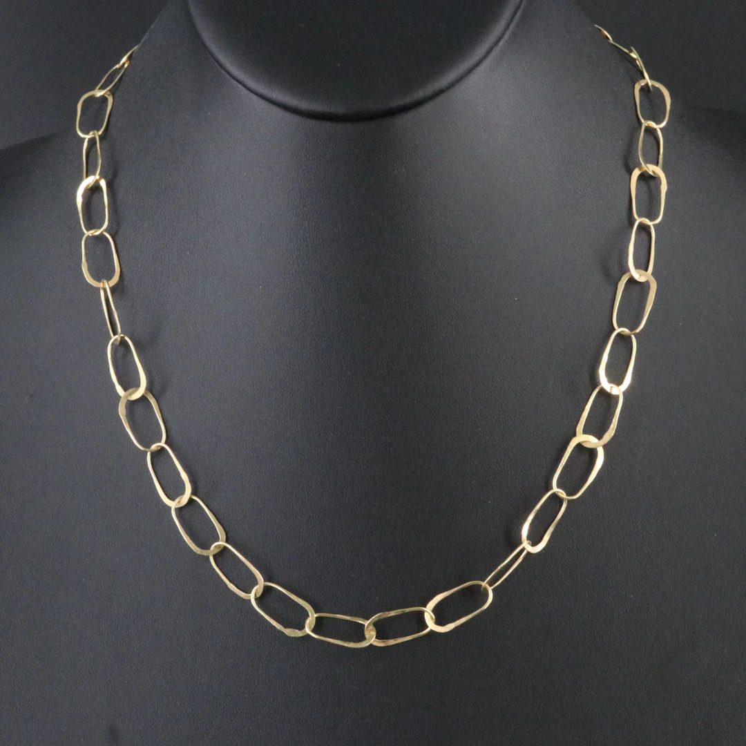 18K Handmade Paper Clip Chain
