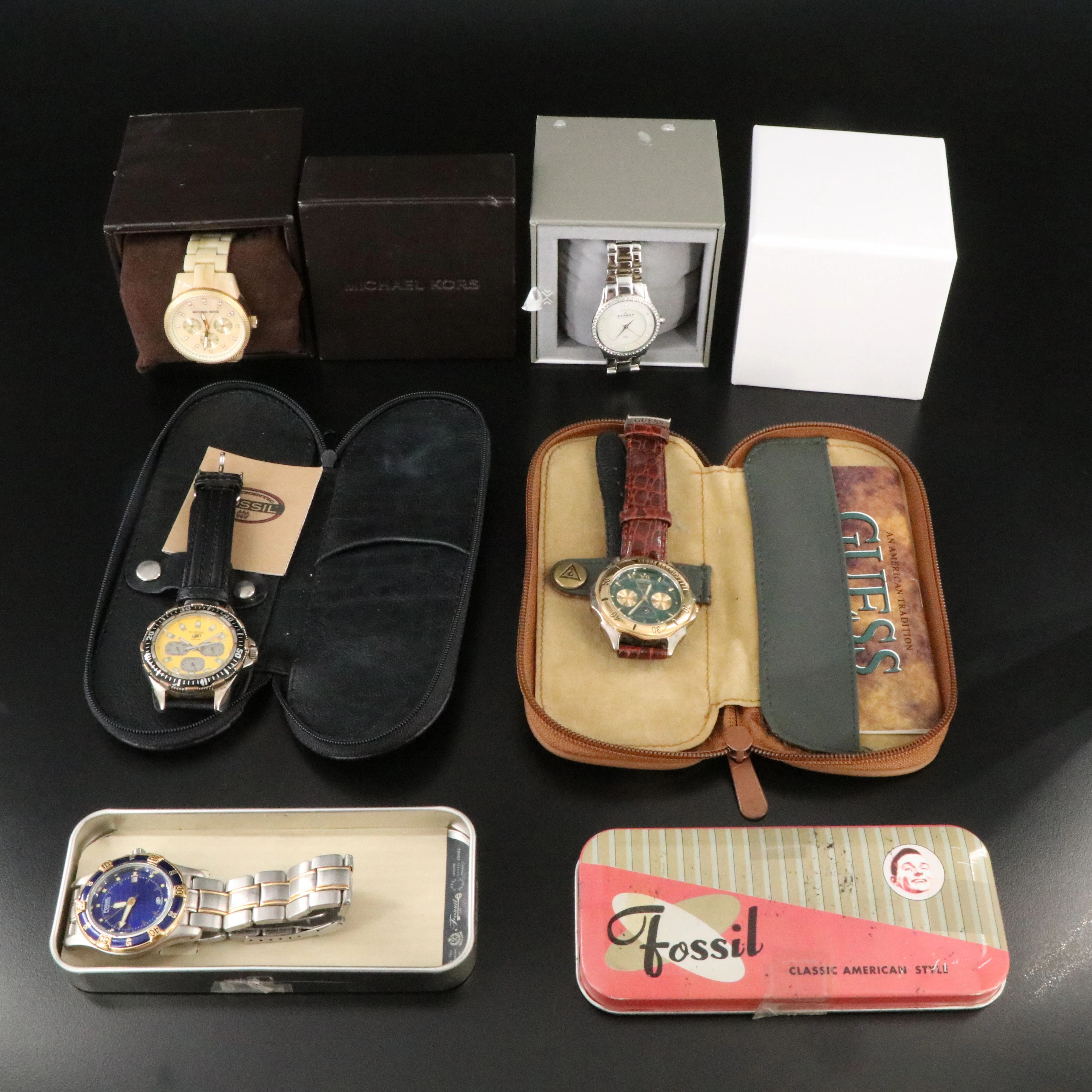 Dress, Designer and Sport Watch Collection Featuring Michel Kors and Fossil
