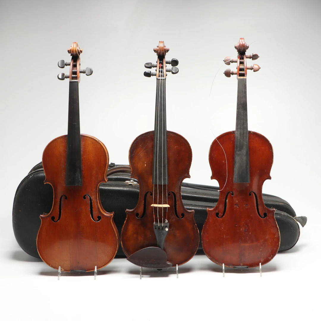 German Style Wooden Full Size Violins with Cases