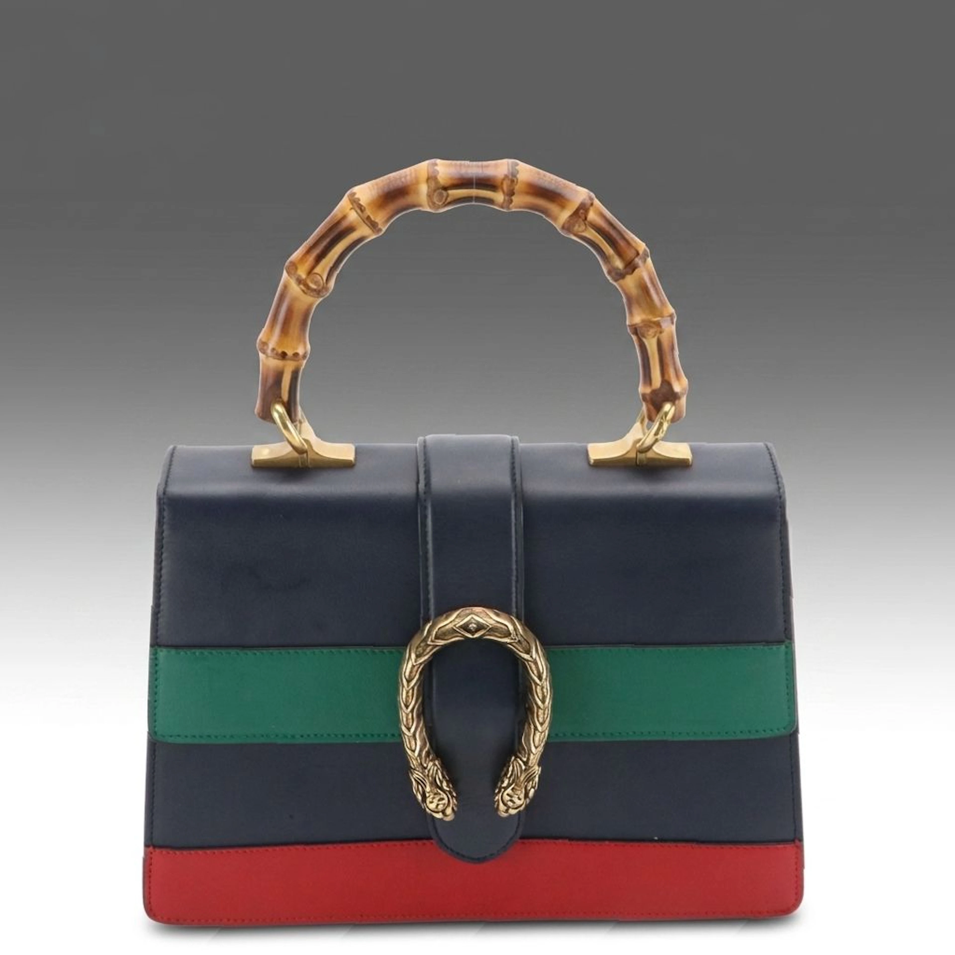Gucci Dionysus Medium Bamboo Bag in Tricolor Calfskin Leather