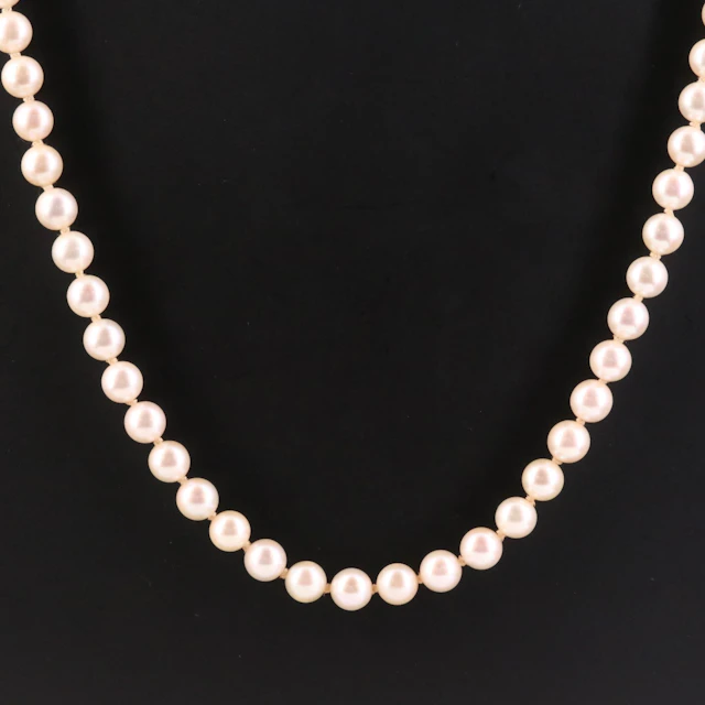 Pearl Necklace with 14K Clasp