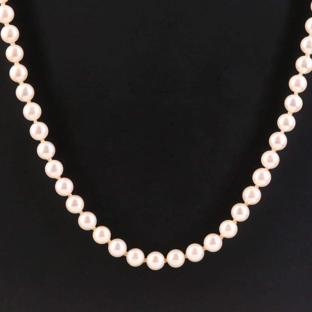 Pearl Necklace with 14K Clasp