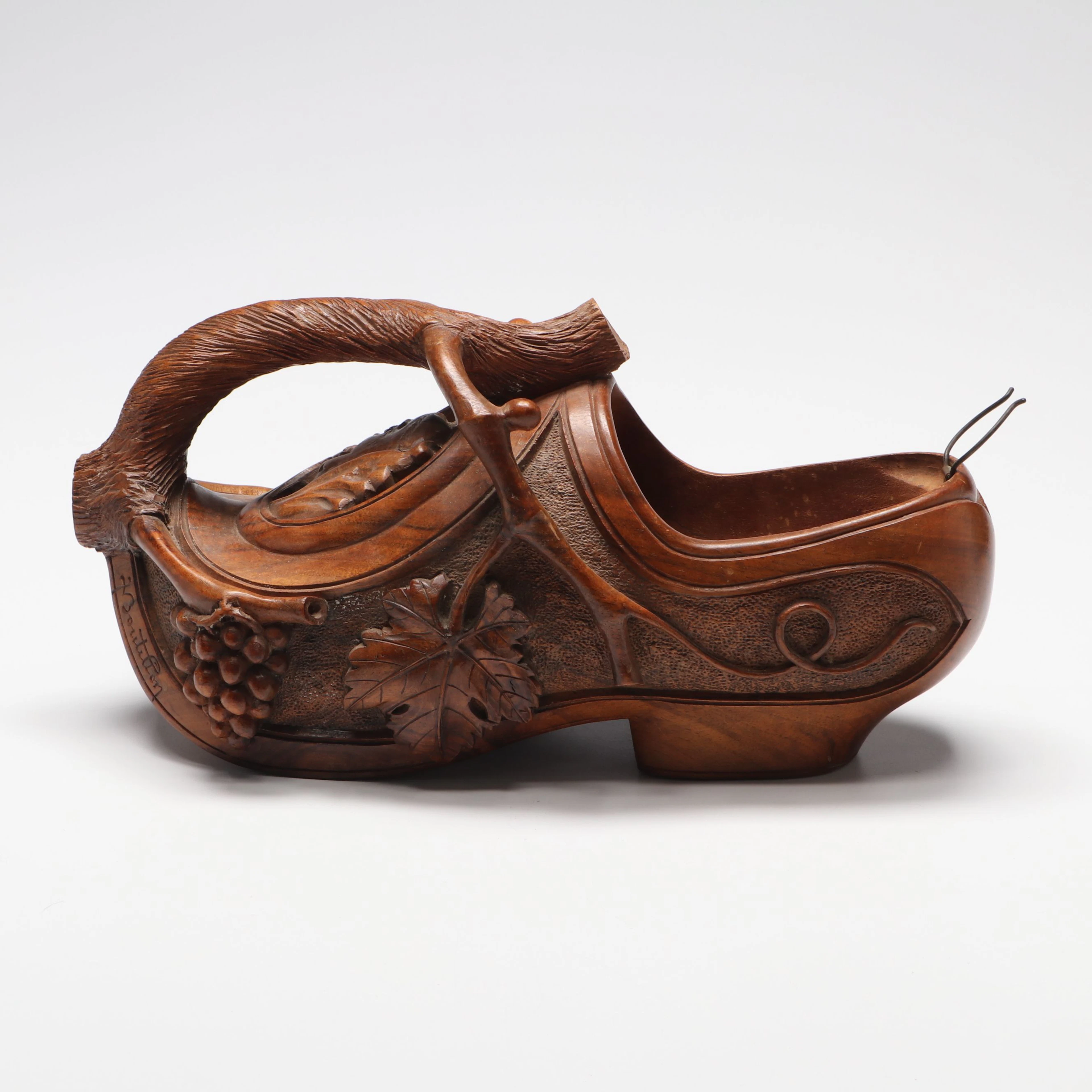 Dutch Style Carved Wood Musical Shoe