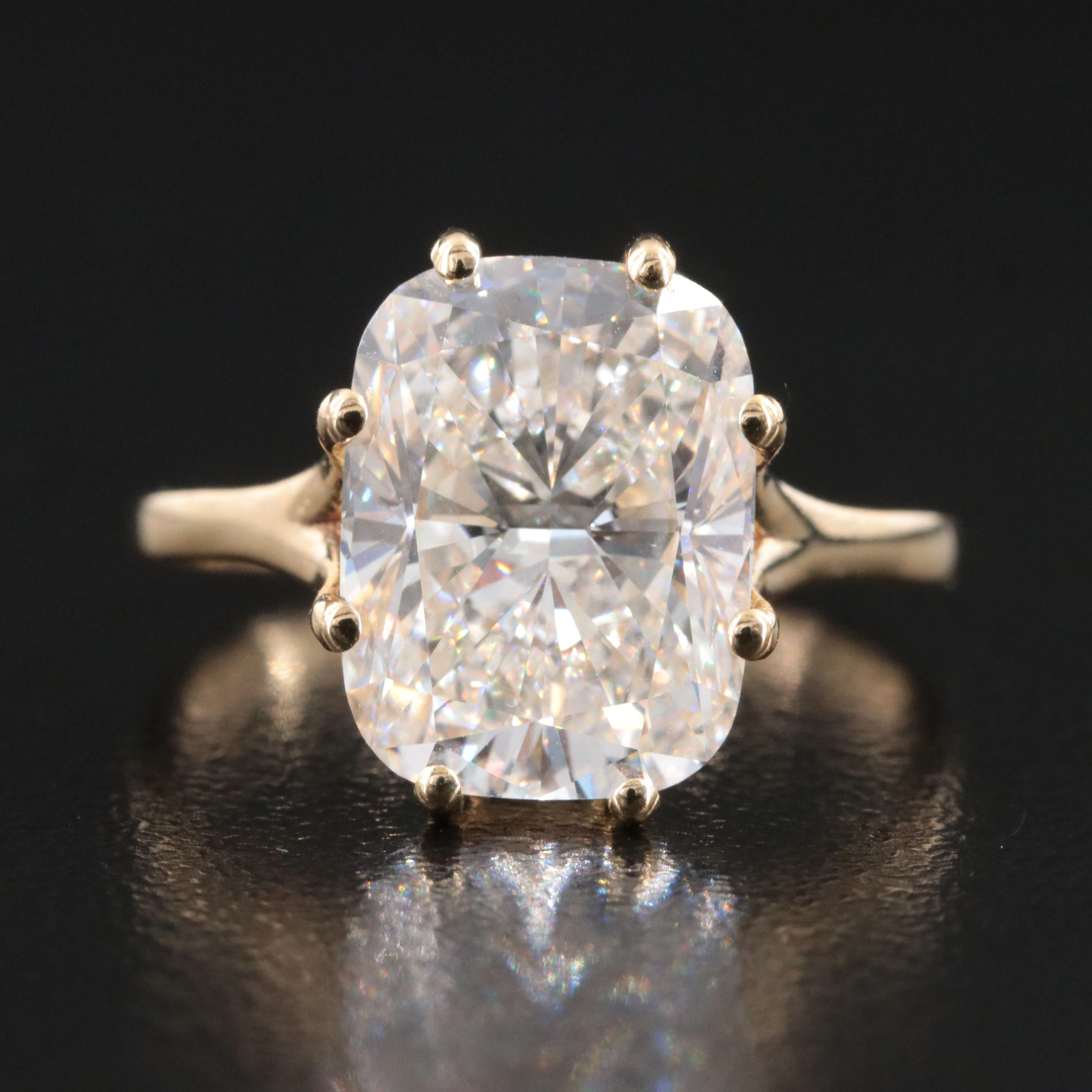 18K 5.05 CT Lab Grown Diamond Solitaire Ring with IGI Report