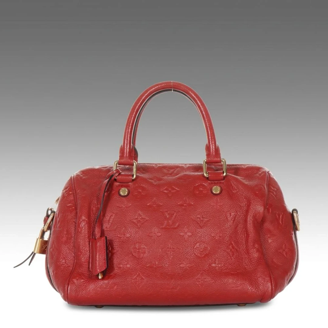 Louis Vuitton Speedy Bandoulière in Red Empreinte Leather