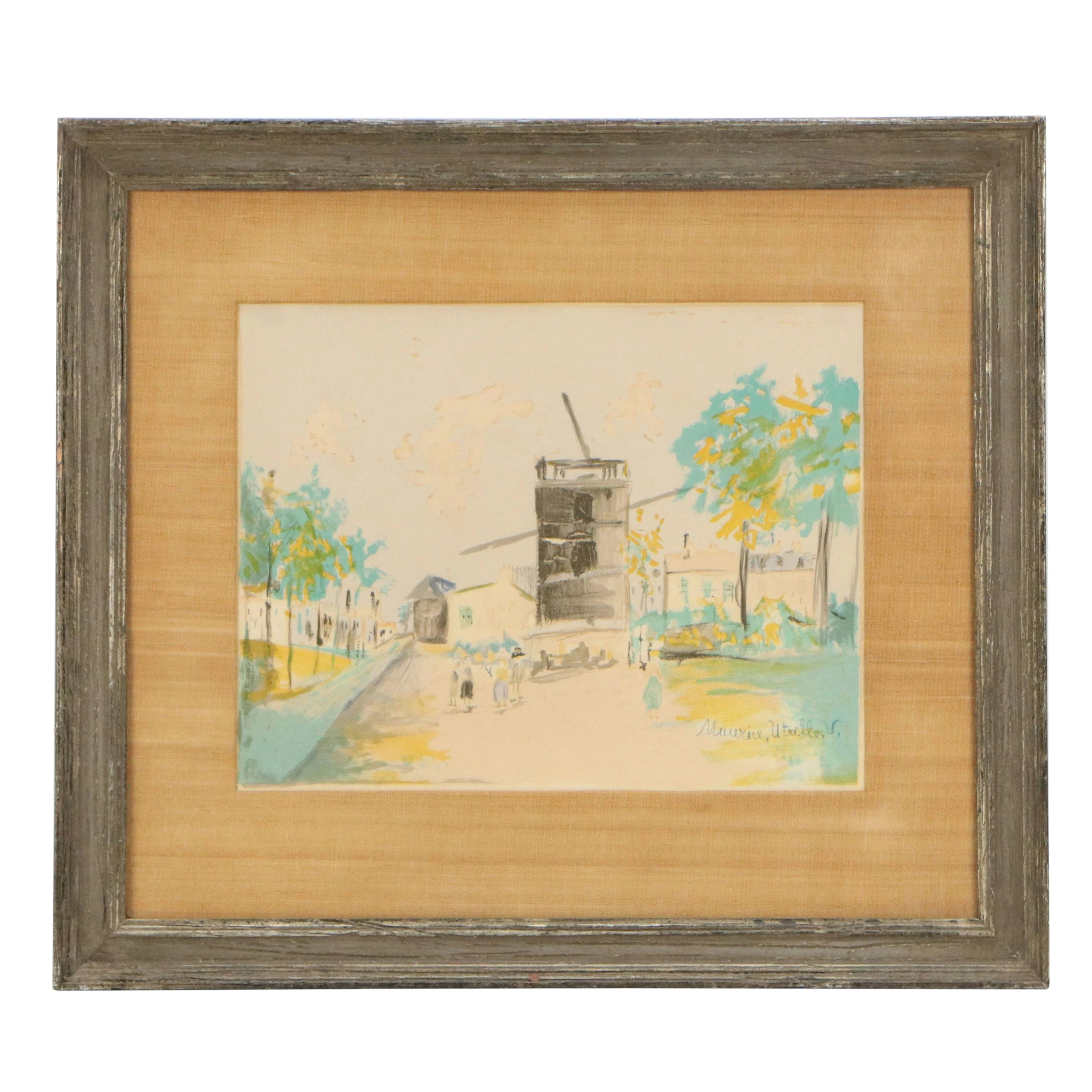 Maurice Utrillo Lithograph "Village, Springtime," Mid-20th Century