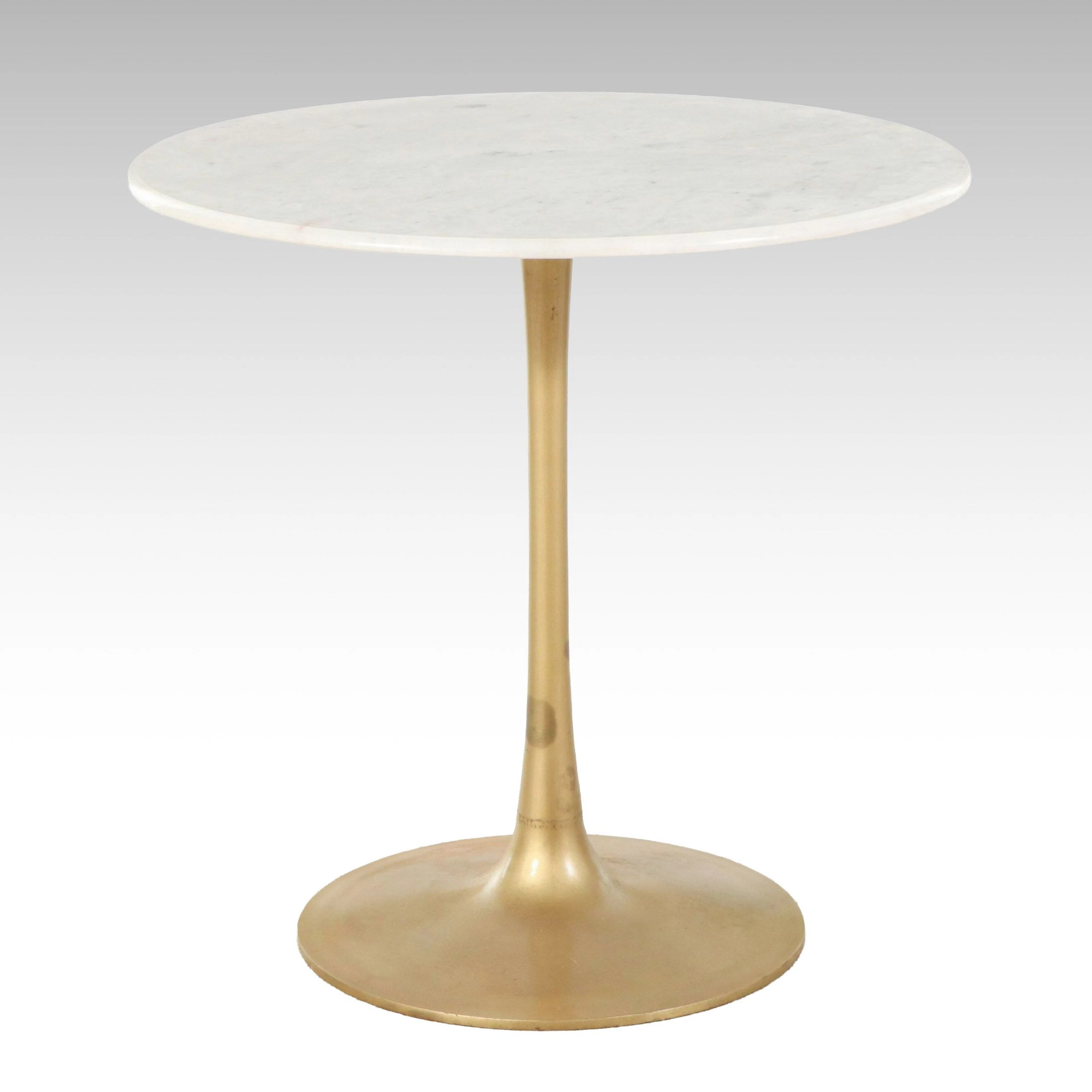 Mid Century Modern Marble Top Tulip Table, Manner of Eero Saarinen