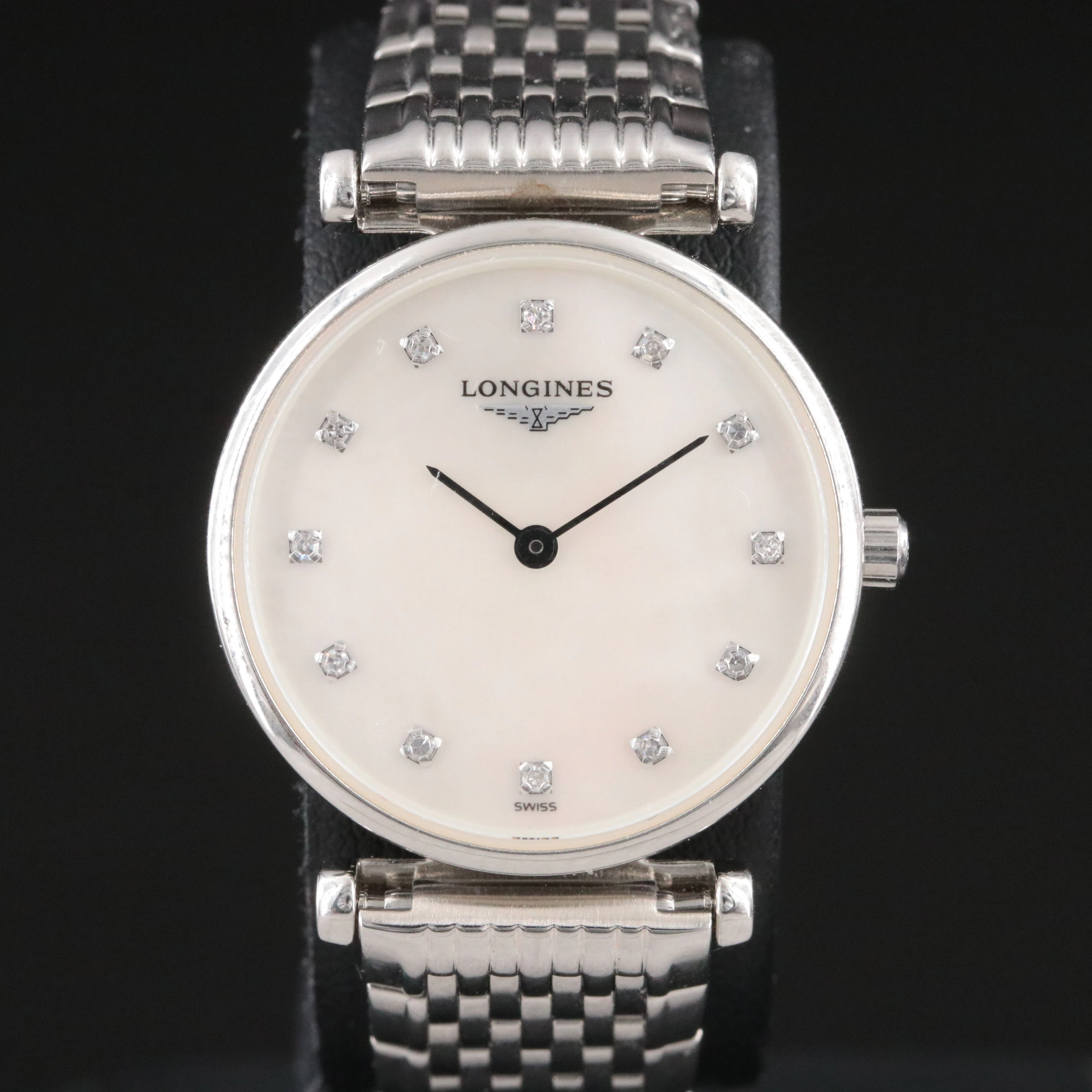 Longines La Grande Classique M.O.P. Diamond Dial Steel Quartz Watch