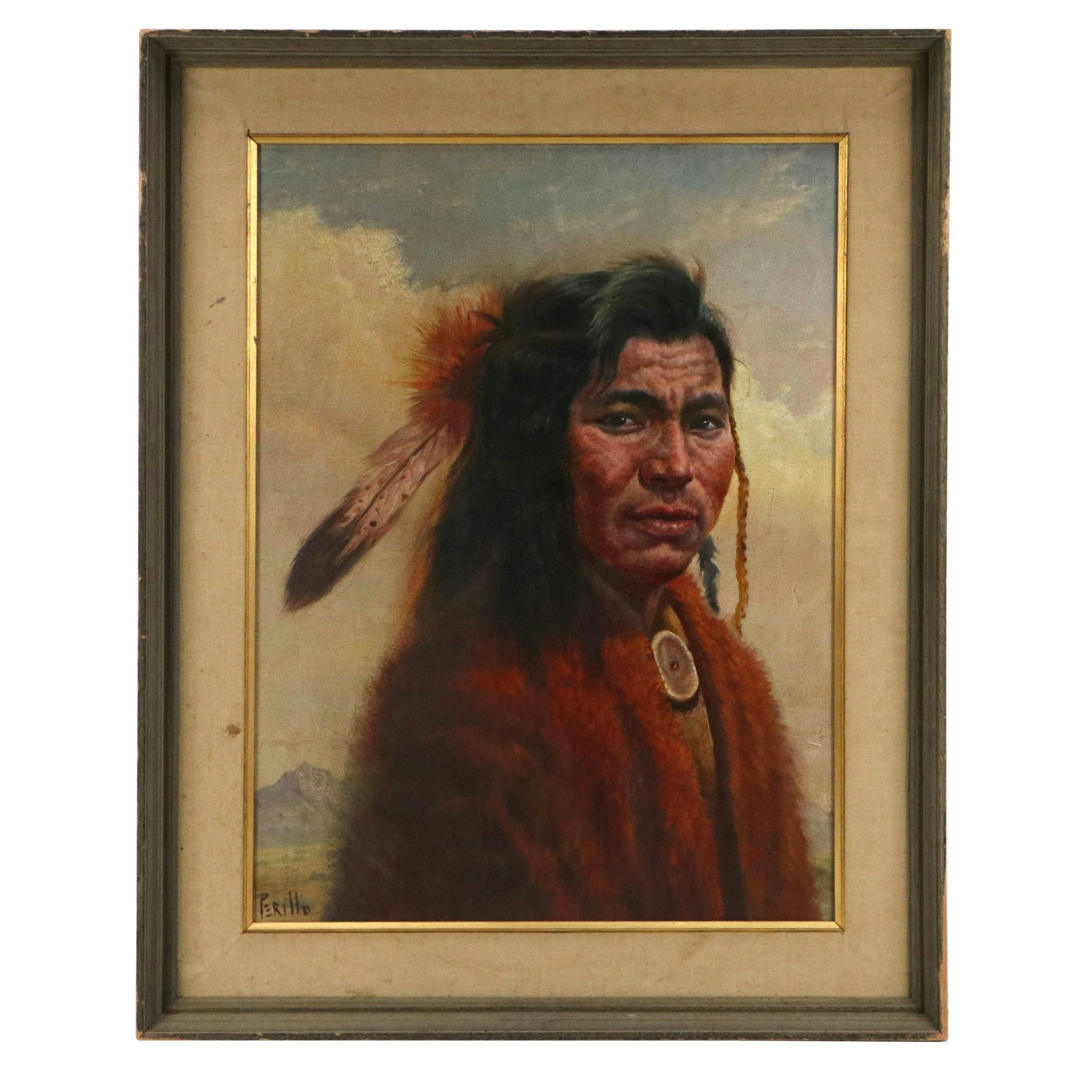 Gregory Perillo Oil Painting "Bob Eagle (Nez Perce)"