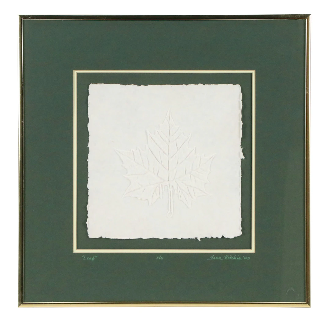 Fran Ritchie Yost Vintage Botanical Paper Casting "Leaf," 1985