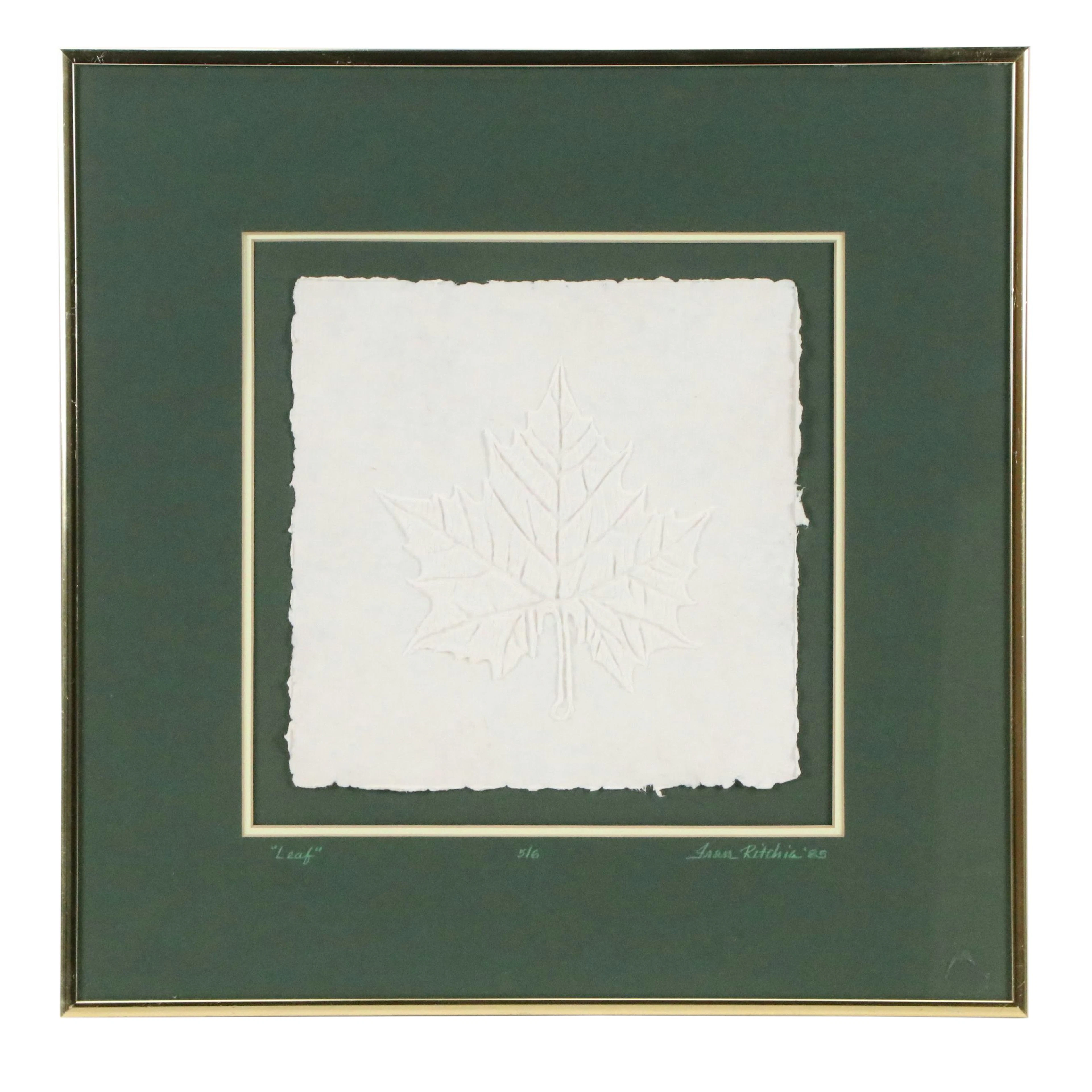 Fran Ritchie Yost Vintage Botanical Paper Casting "Leaf," 1985