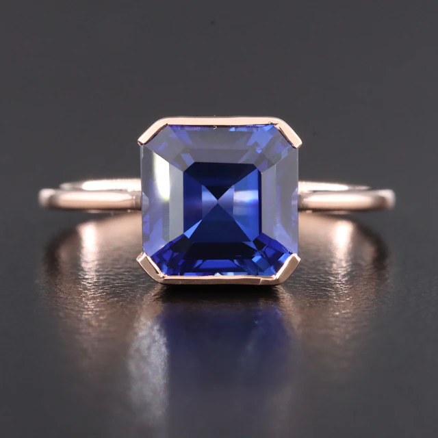 14K Rose Gold 3.46 CT Sapphire Solitaire Ring