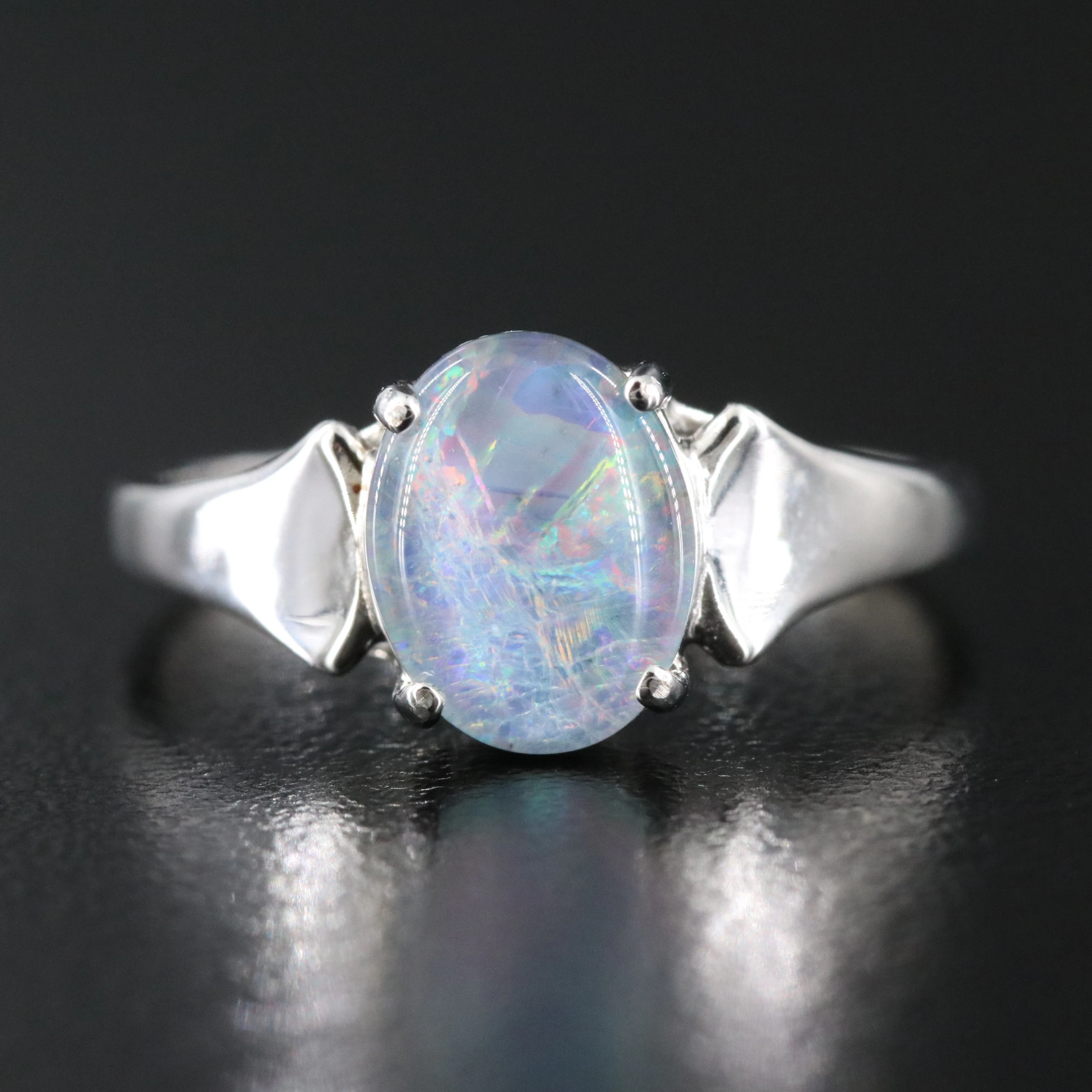 Sterling Opal Triplet Ring