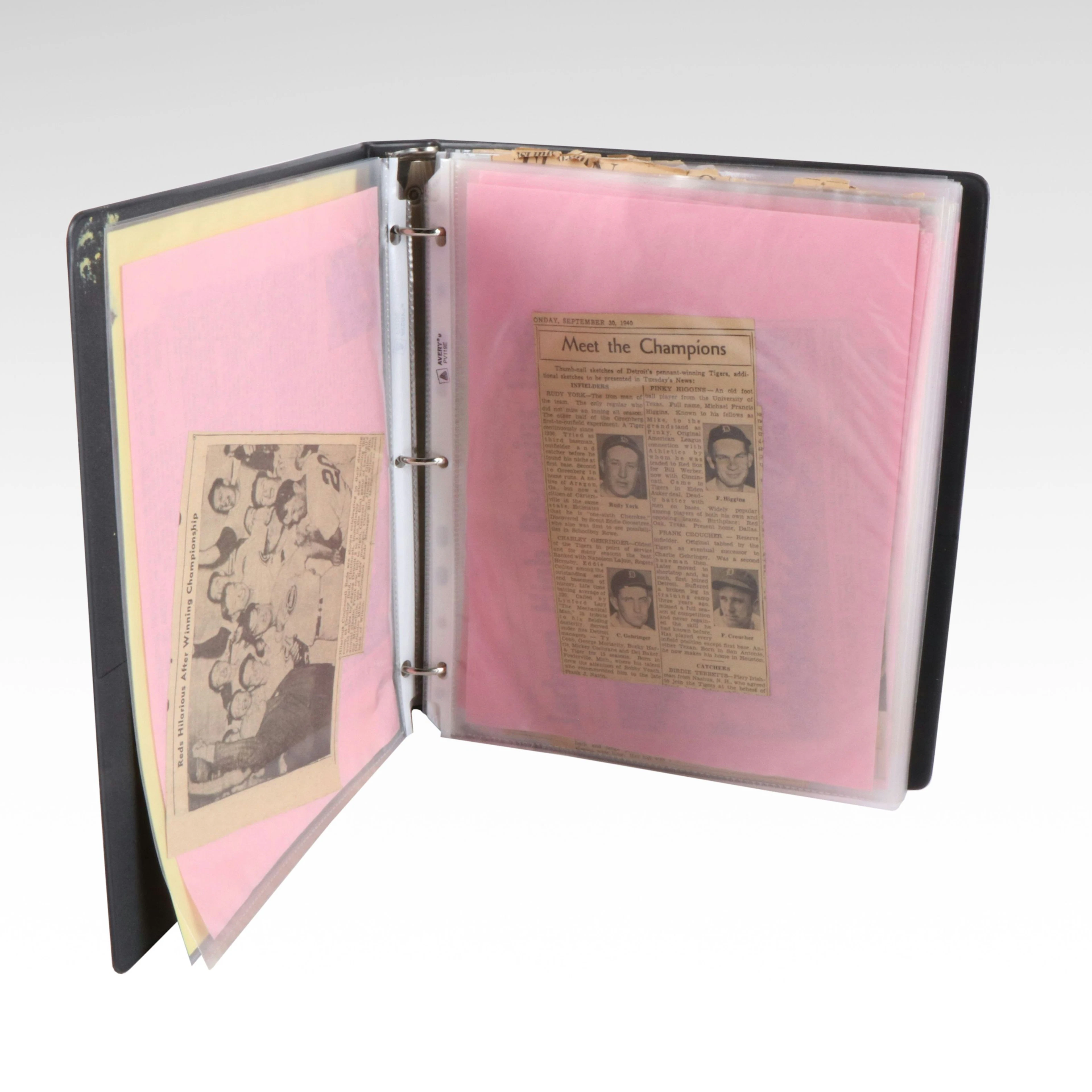 Cincinnati Reds Binder of 1940 Newspaper Clippings