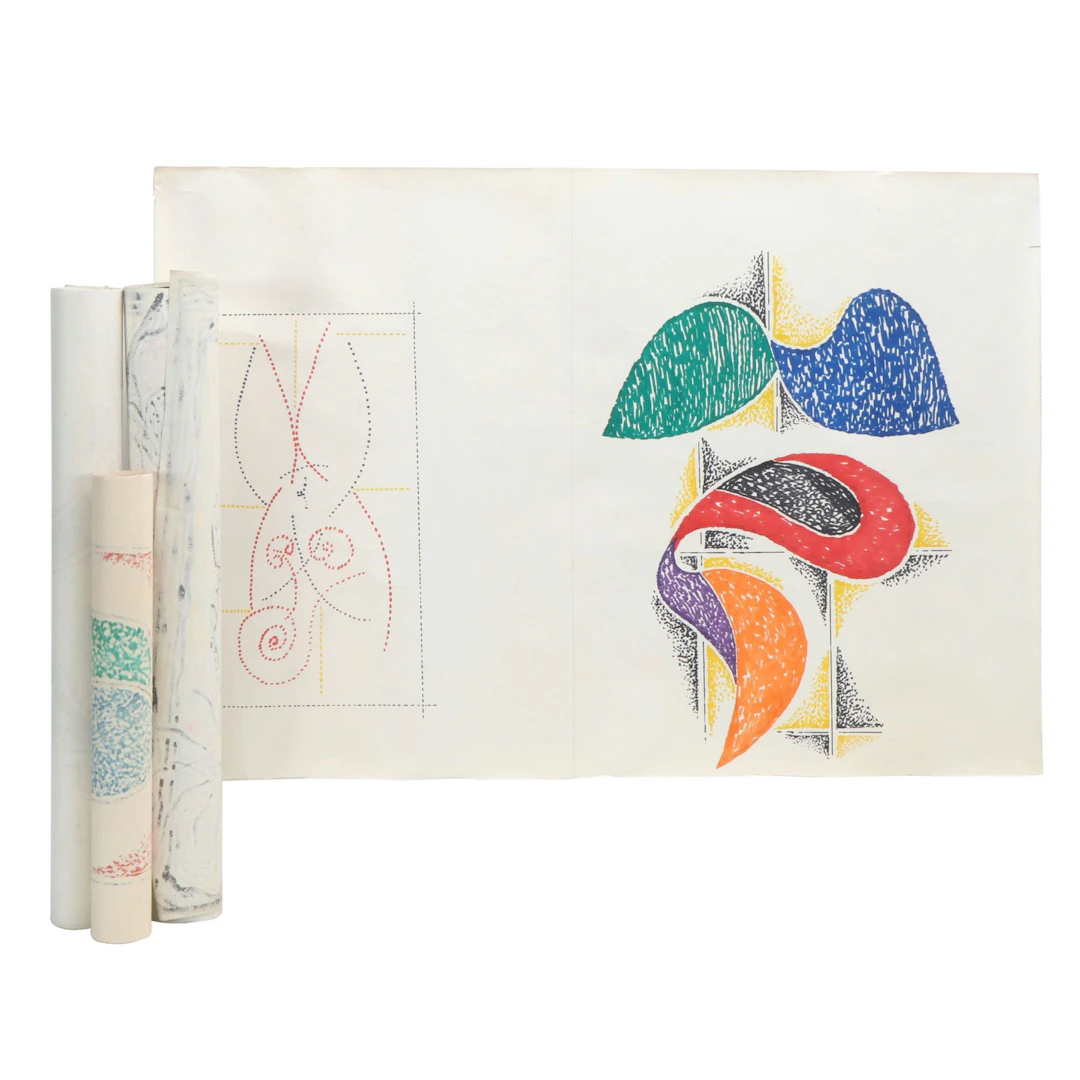 Achillo "Achi" Sullo Abstract Marker Drawings, Mid to Late 20th Century
