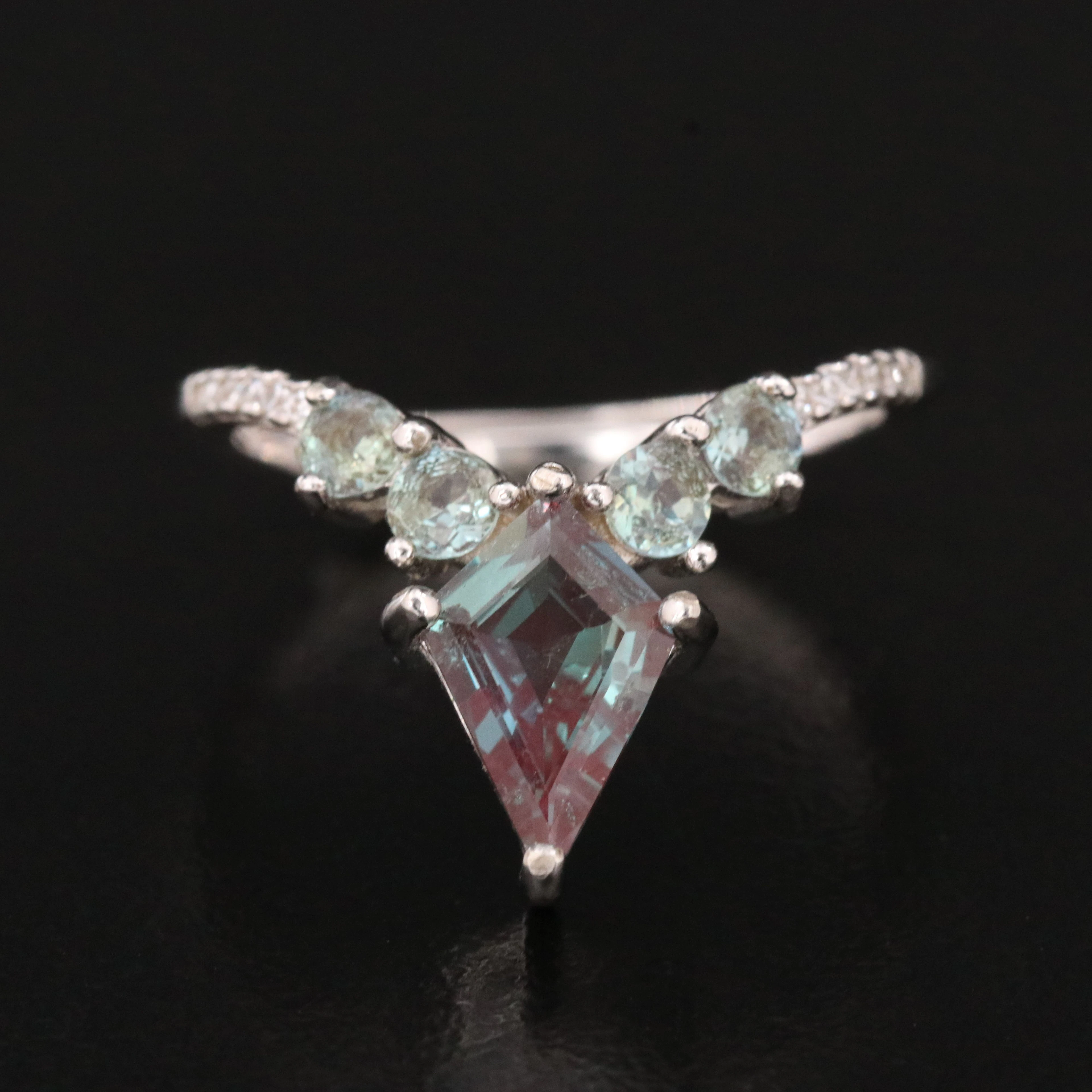 Sterling Alexandrite Aigrette Ring