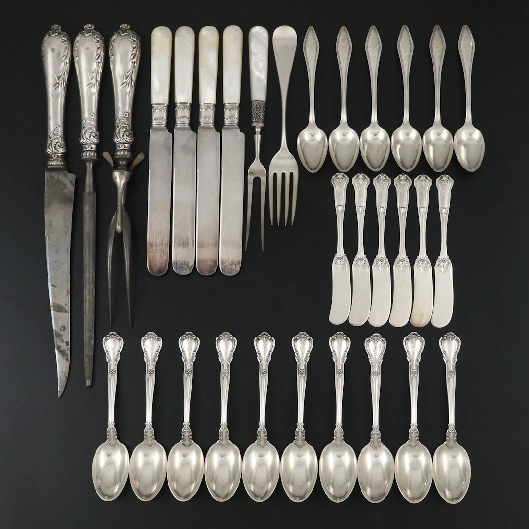 Gorham "Chantilly" Sterling Teaspoons with Mother-of-Pearl and More Utensils