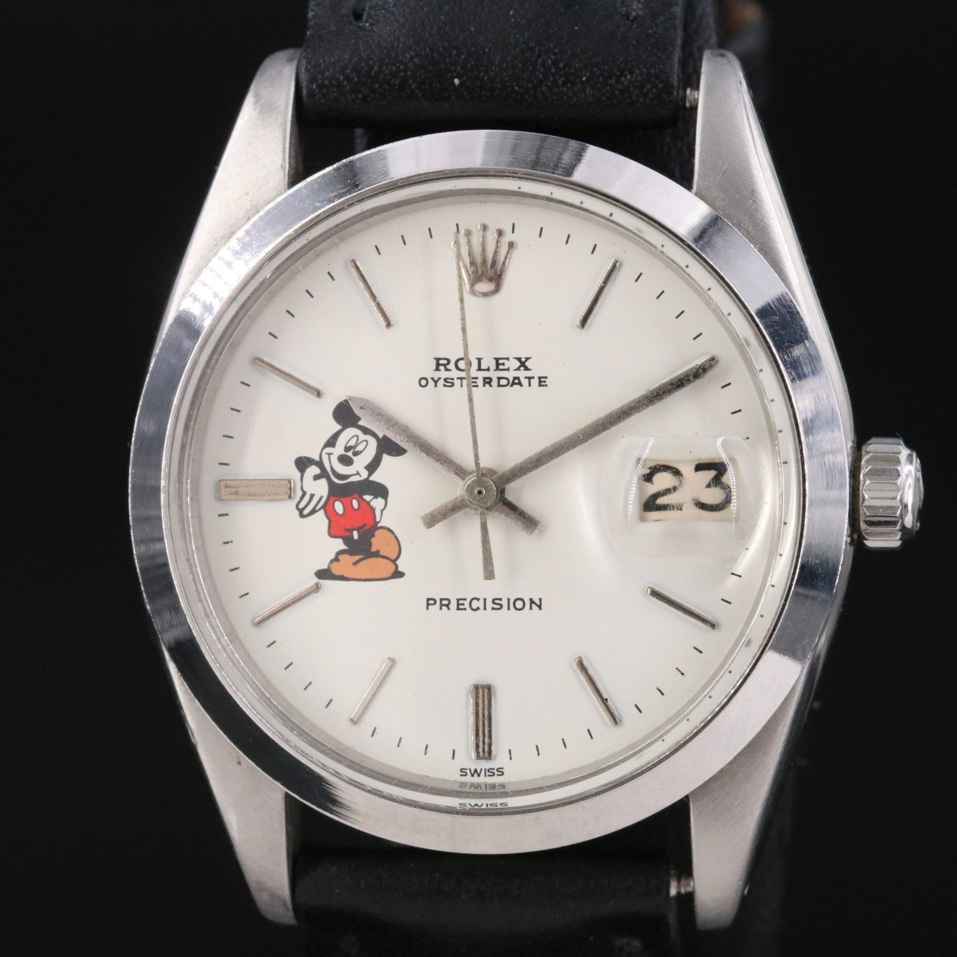 Rolex Oysterdate Precision 6694 Custom "Mickey Mouse" Vintage Watch c.1970