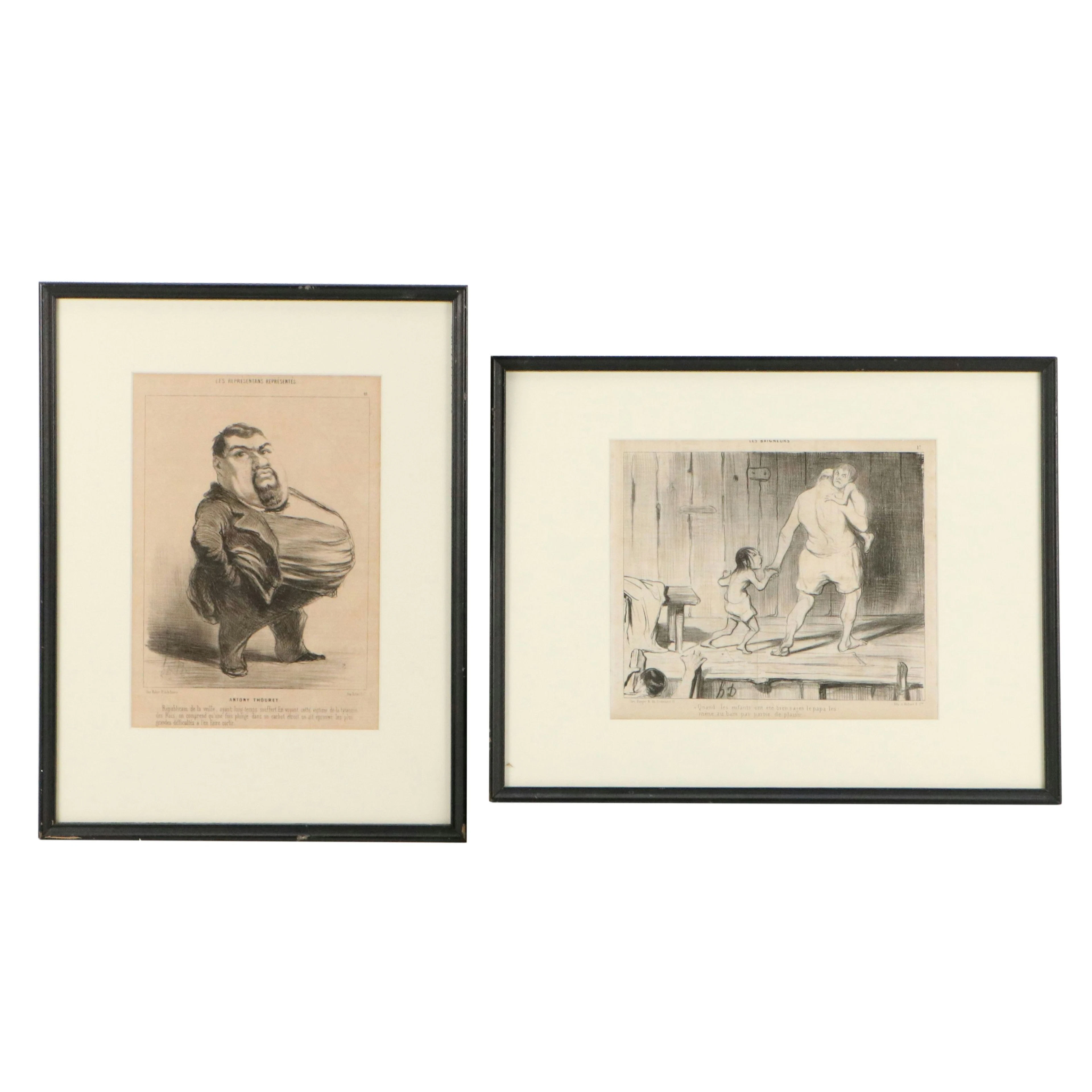 After Honoré Daumier French Satirical Lithographs, 19th Century