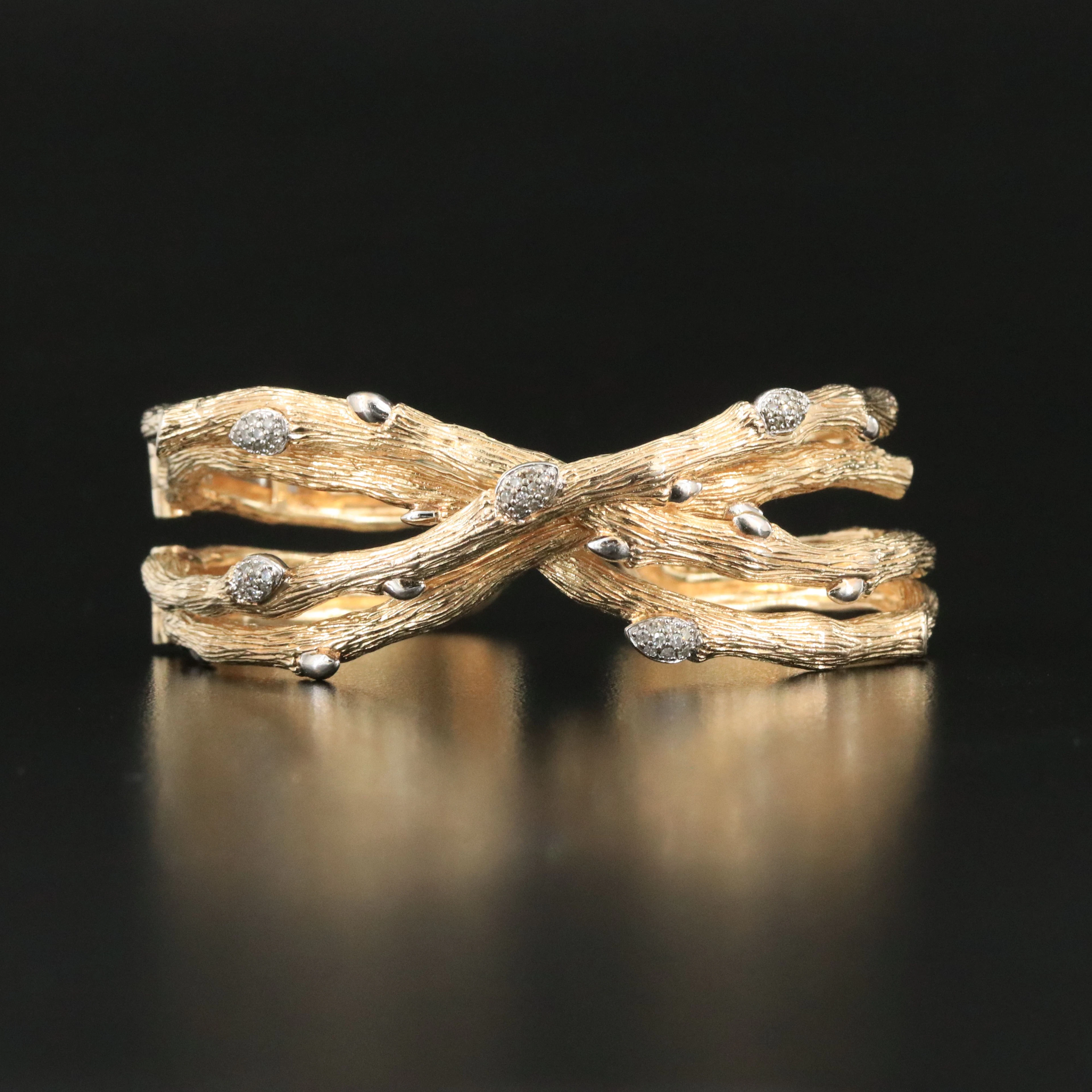Stephen Dweck Sterling 0.30 CTW Diamond Budding Branch Bracelet