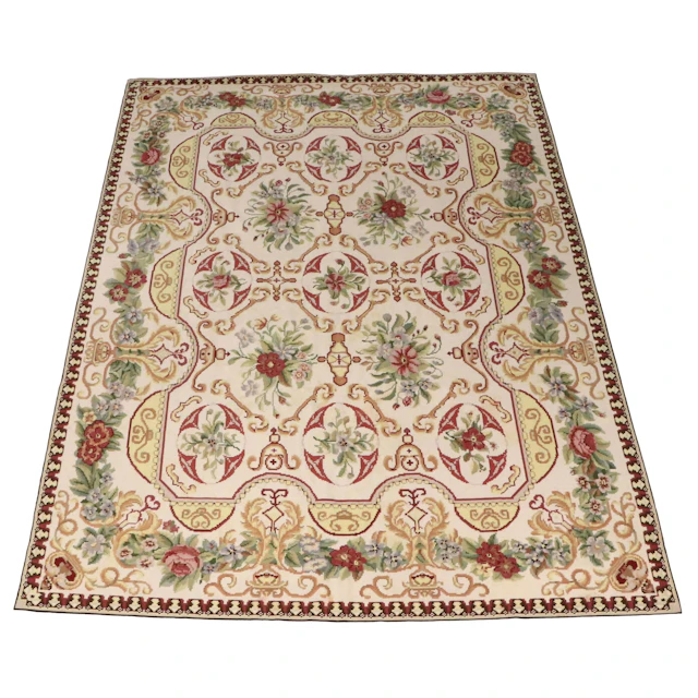 8'11 x 12' Handmade Sino-French Savonnerie Style Needlepoint Room-Sized Rug