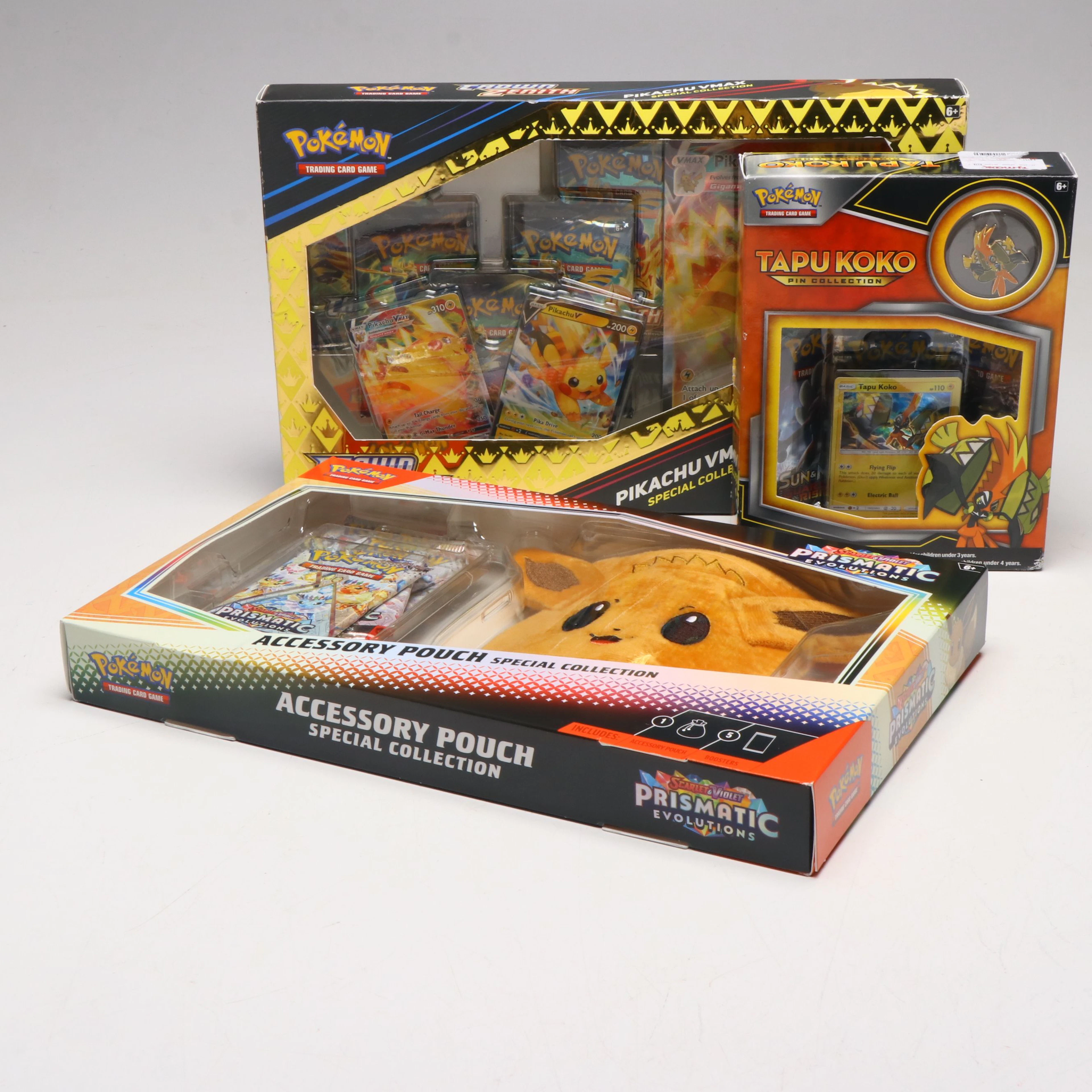 Sealed Crown Zenith Pikachu VMAX and Other Pokémon Trading Card Boxes