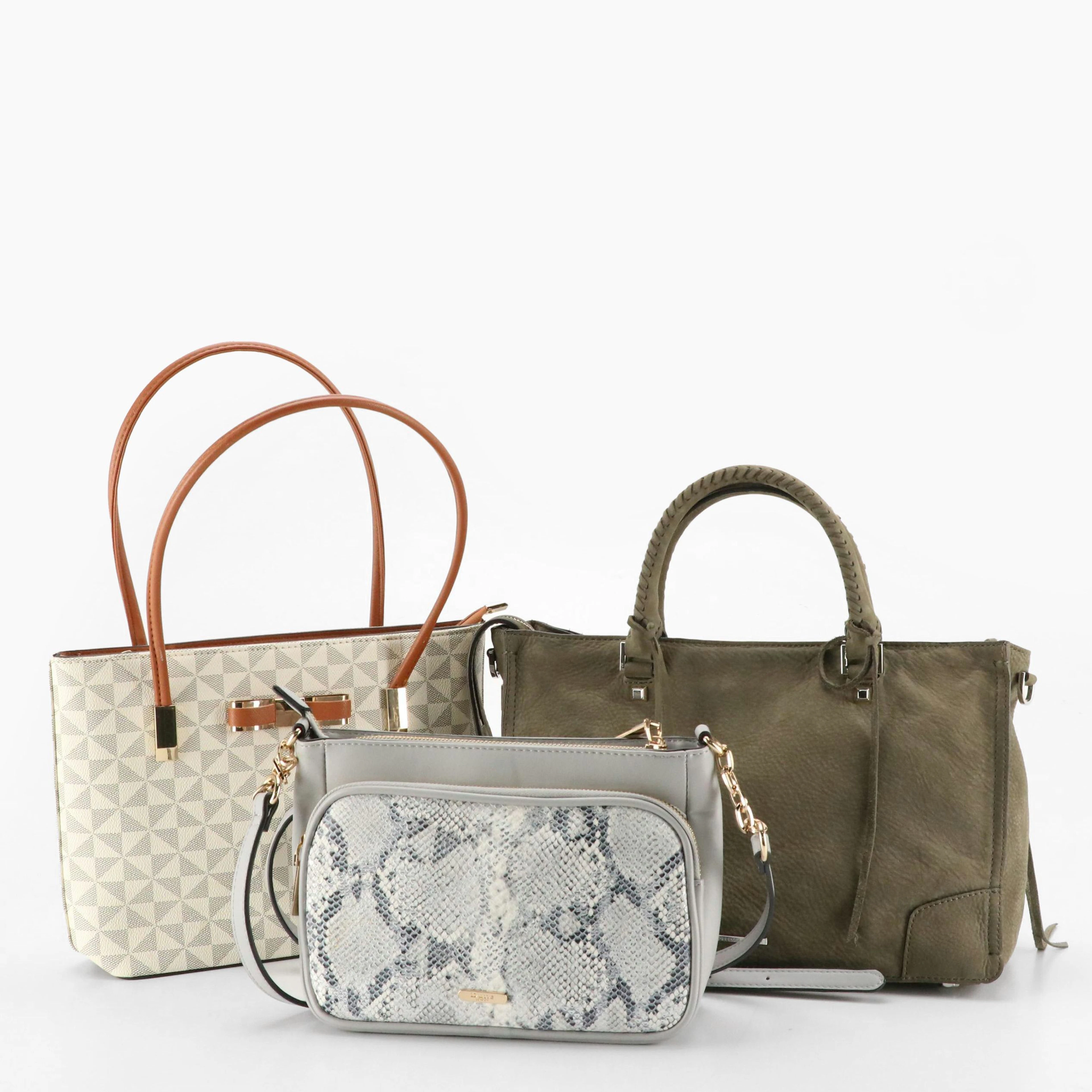 Rebecca Minkoff Studded Olive Suede 2Way Satchel, Other Mini Tote & Crossbody