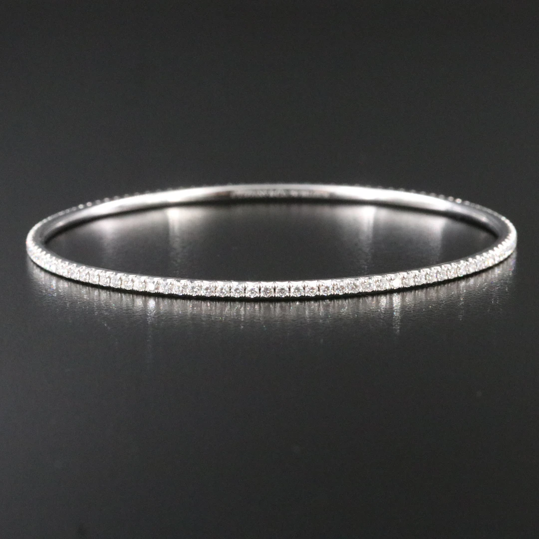 Tiffany & Co. Metro 18K 1.48 CTW Diamond Bangle Bracelet