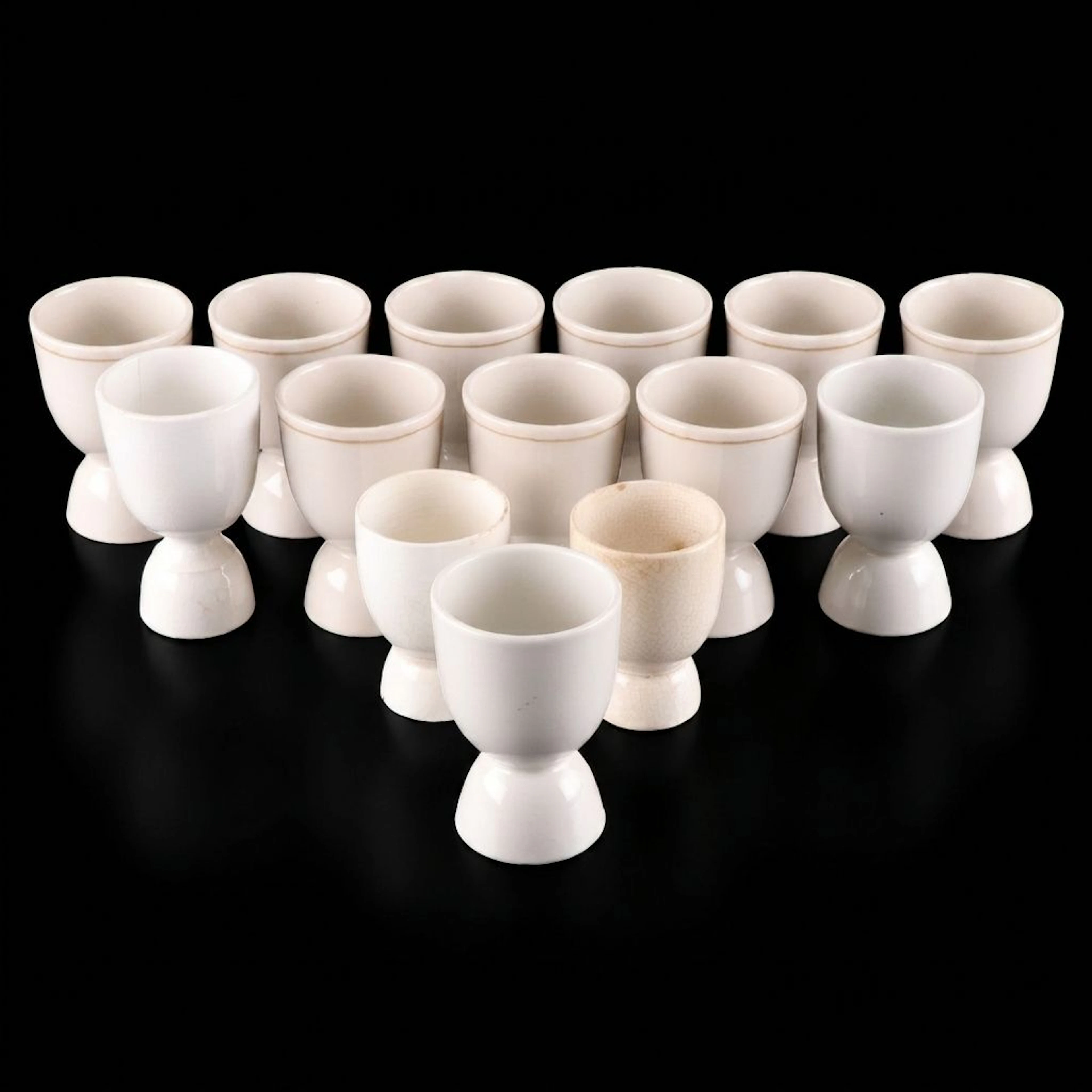 Ironstone Double Egg Cups, Early to Mid-20th Century